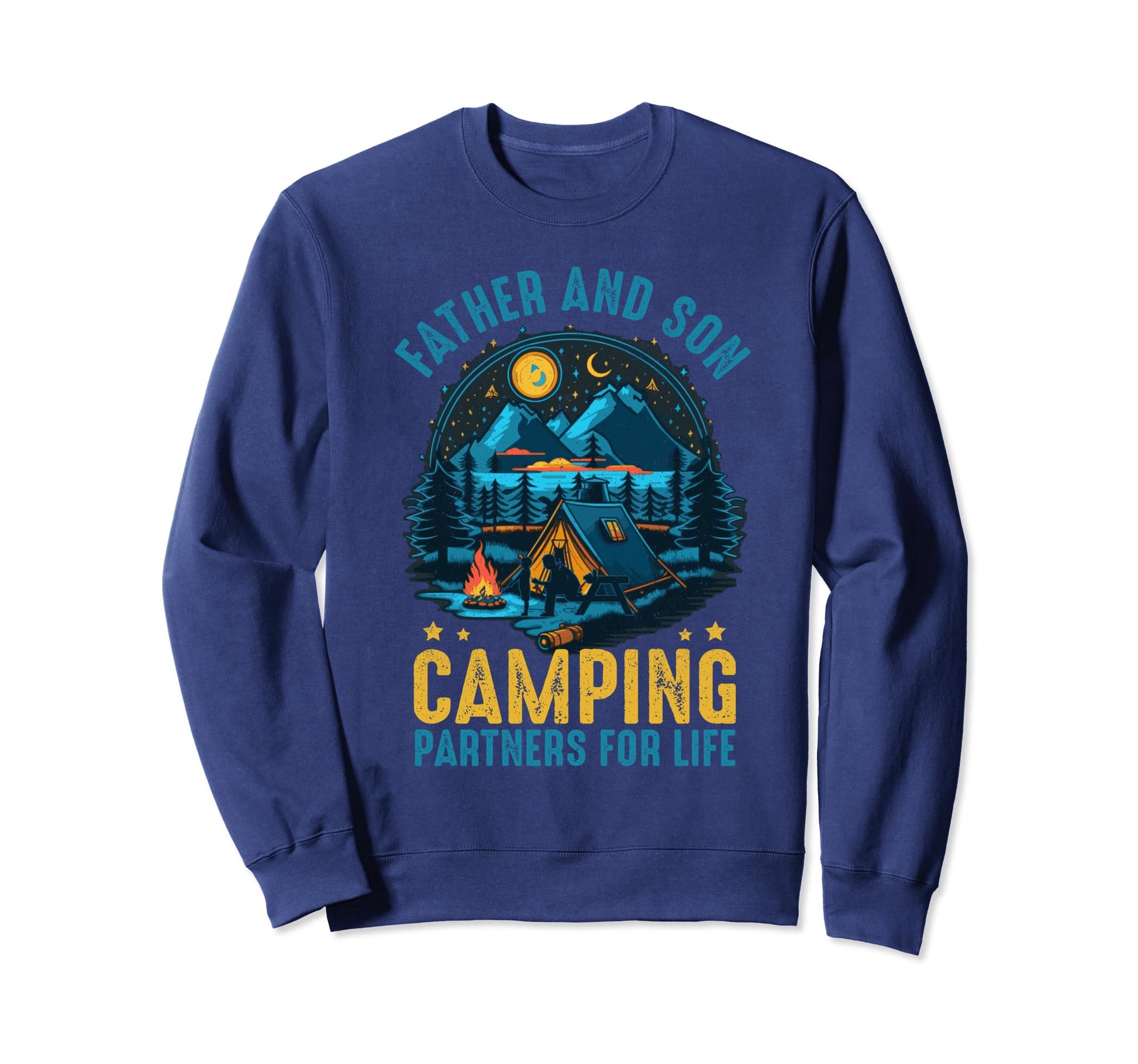 Funny Dad And Son Camping Sweatshirt - Aesthetic Graphic for Adults - T-Shirt, Sweatshirt, Hoodie