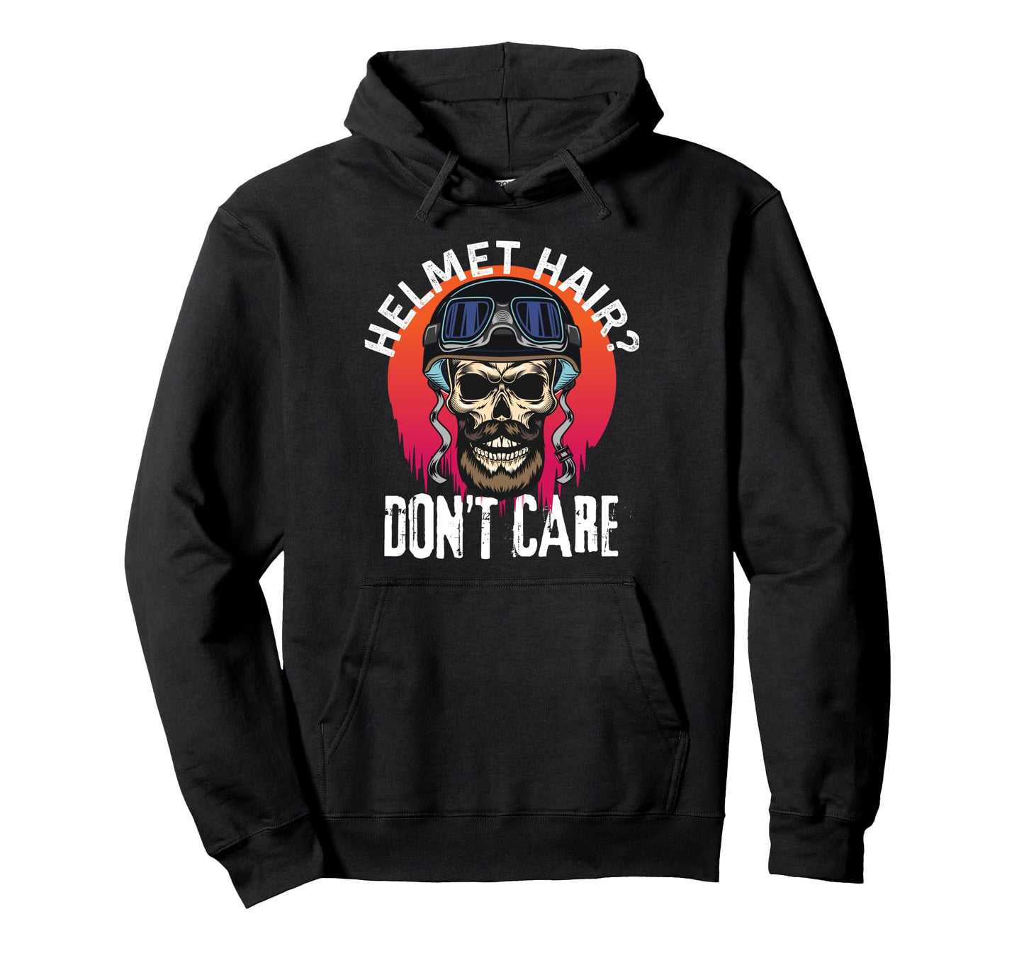 Helmet Hair Funny Motorbike Joke Hoodie - Fun Novelty Design for Adults - T-Shirt, Sweatshirt, Hoodie