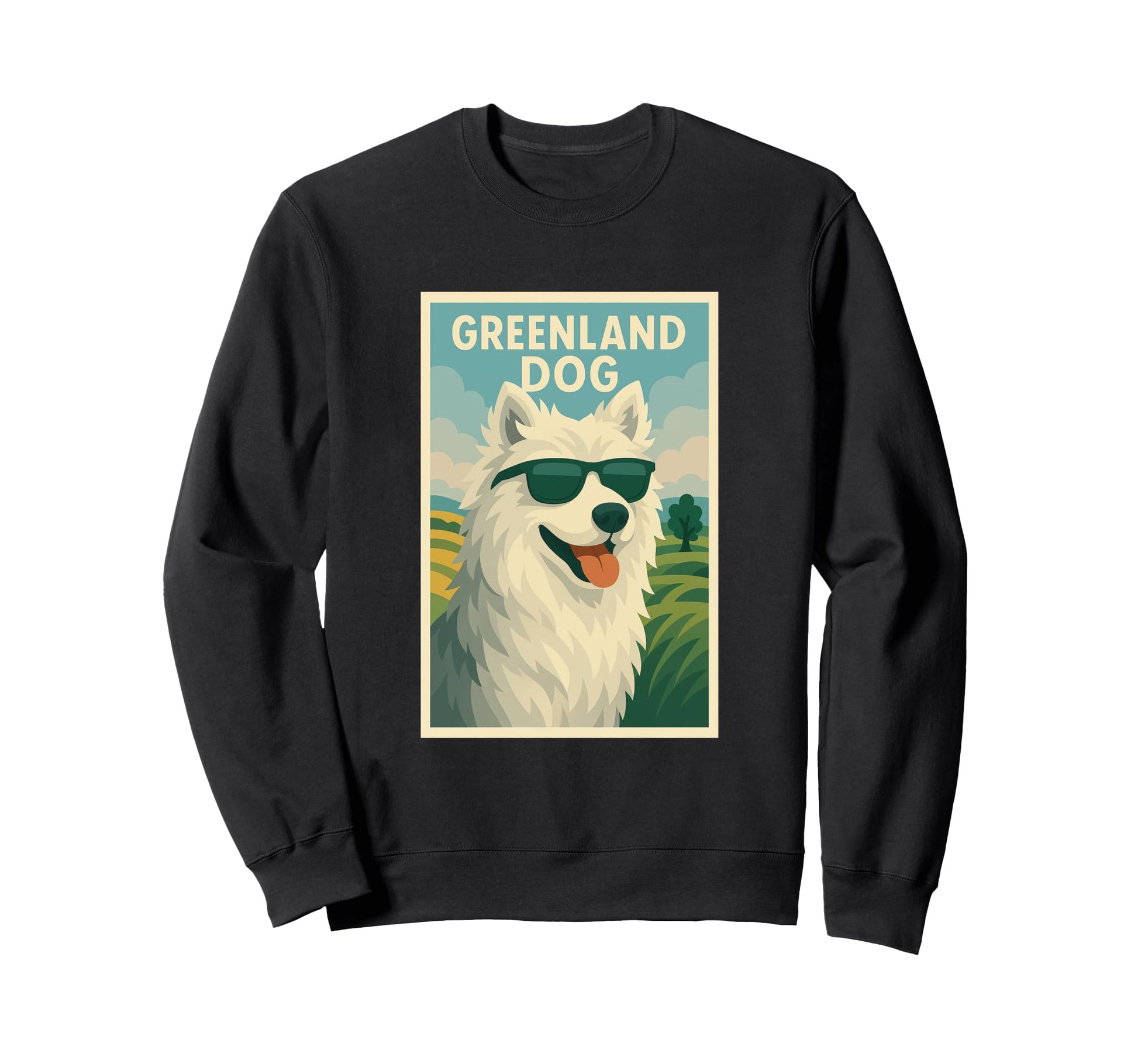 Greenland Dog Art Minimalist Pop Art Sweatshirt - Unique Graphic for Adults - T-Shirt, Sweatshirt, Hoodie