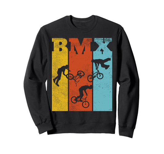 Bmx Letters Bike Stunts Biking Sweatshirt - Novelty Apparel Men Women - T-Shirt, Sweatshirt, Hoodie