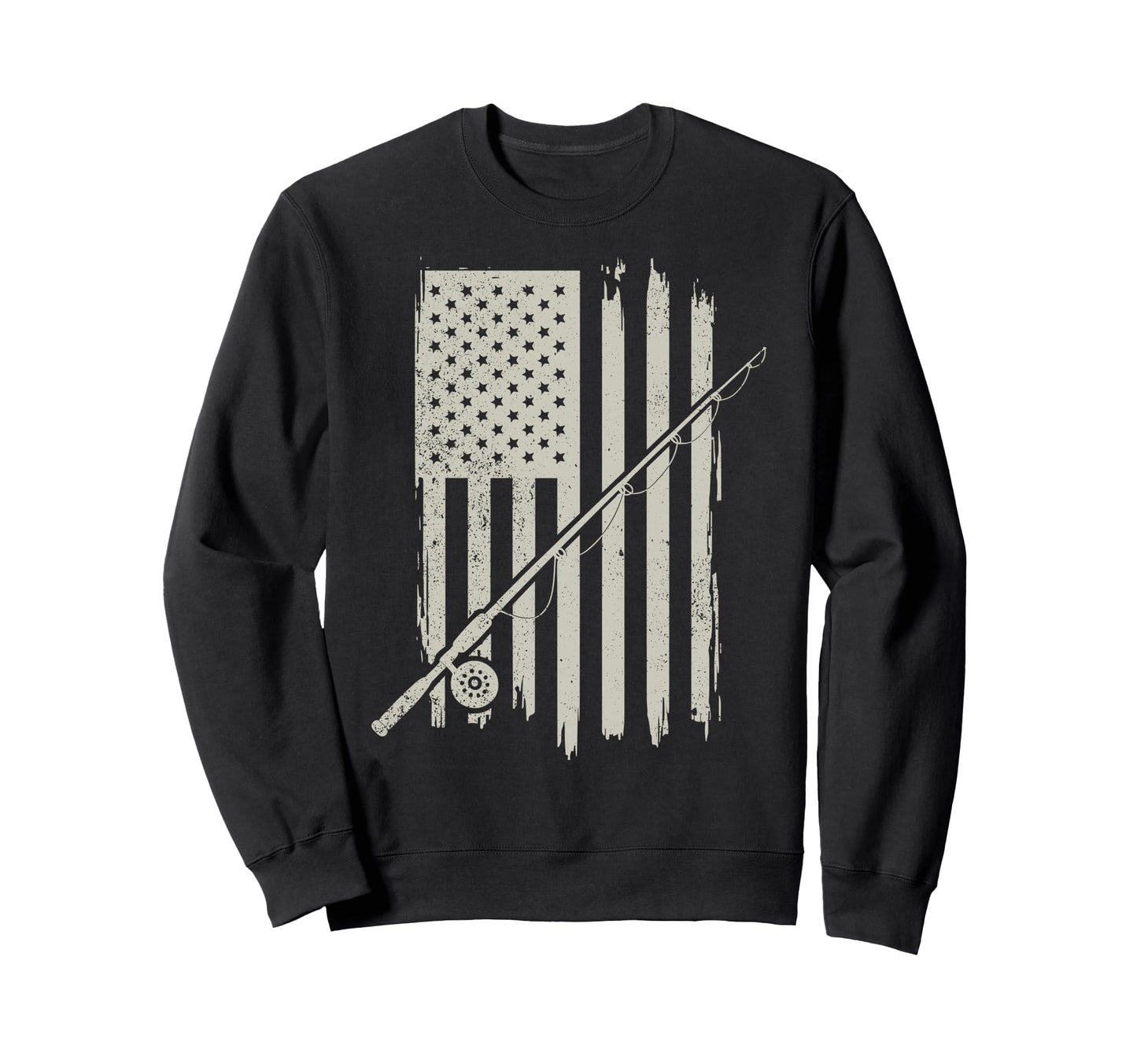 Us American Flag Fishing Lover Sweatshirt - Streetwear Style for Adults - T-Shirt, Sweatshirt, Hoodie