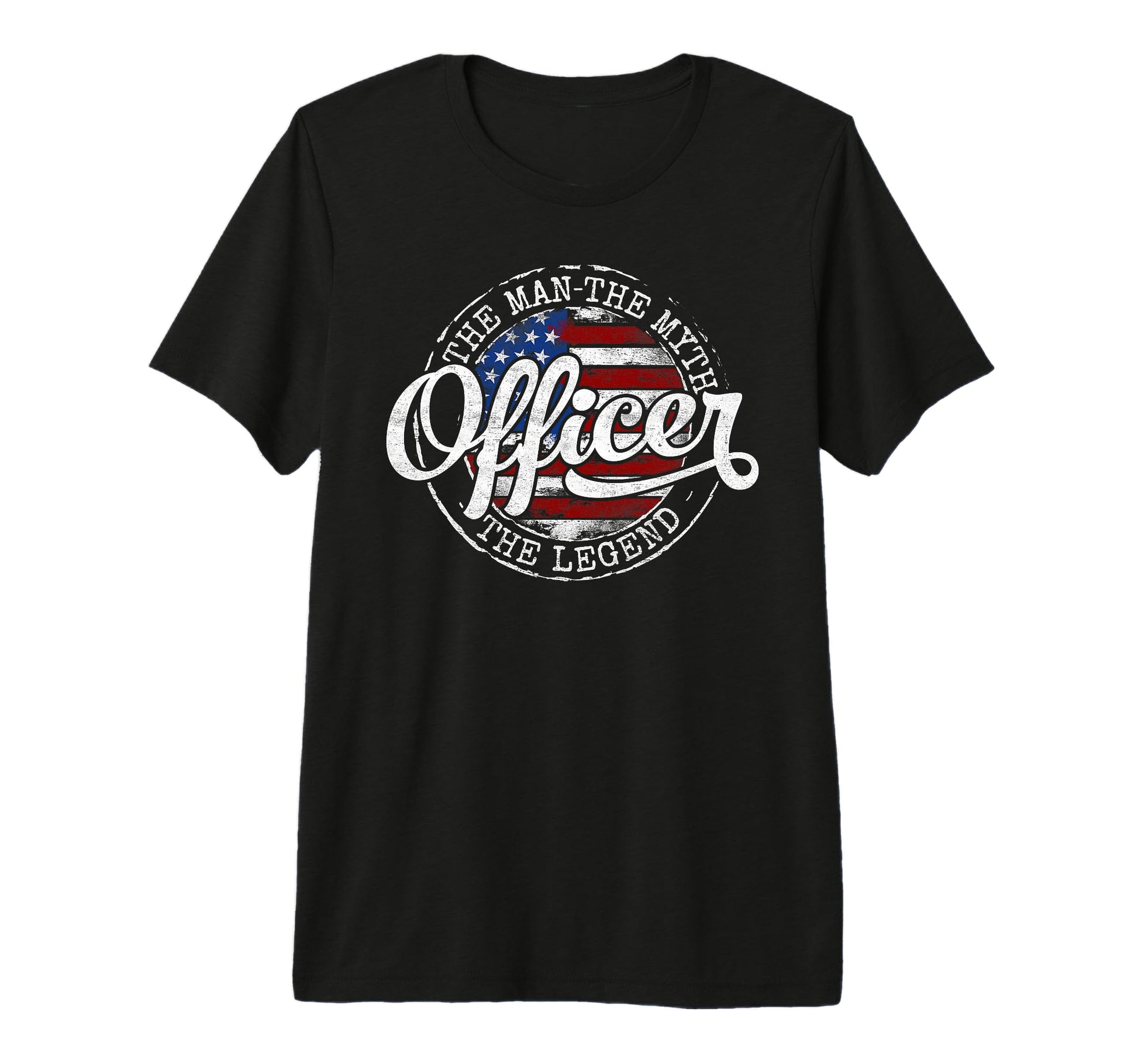Officer Myth Legend Usa Flag Stamp T-Shirt - Aesthetic Graphic Unisex - T-Shirt, Sweatshirt, Hoodie