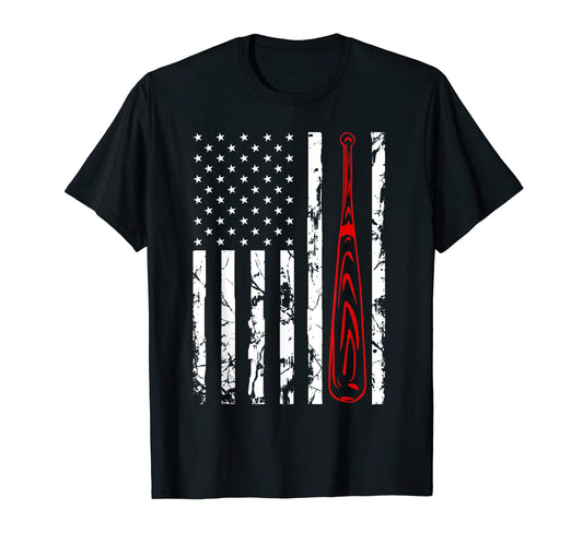 American Flag Baseball Flag Dad Mom T-Shirt - Custom Art Print Unisex - T-Shirt, Sweatshirt, Hoodie