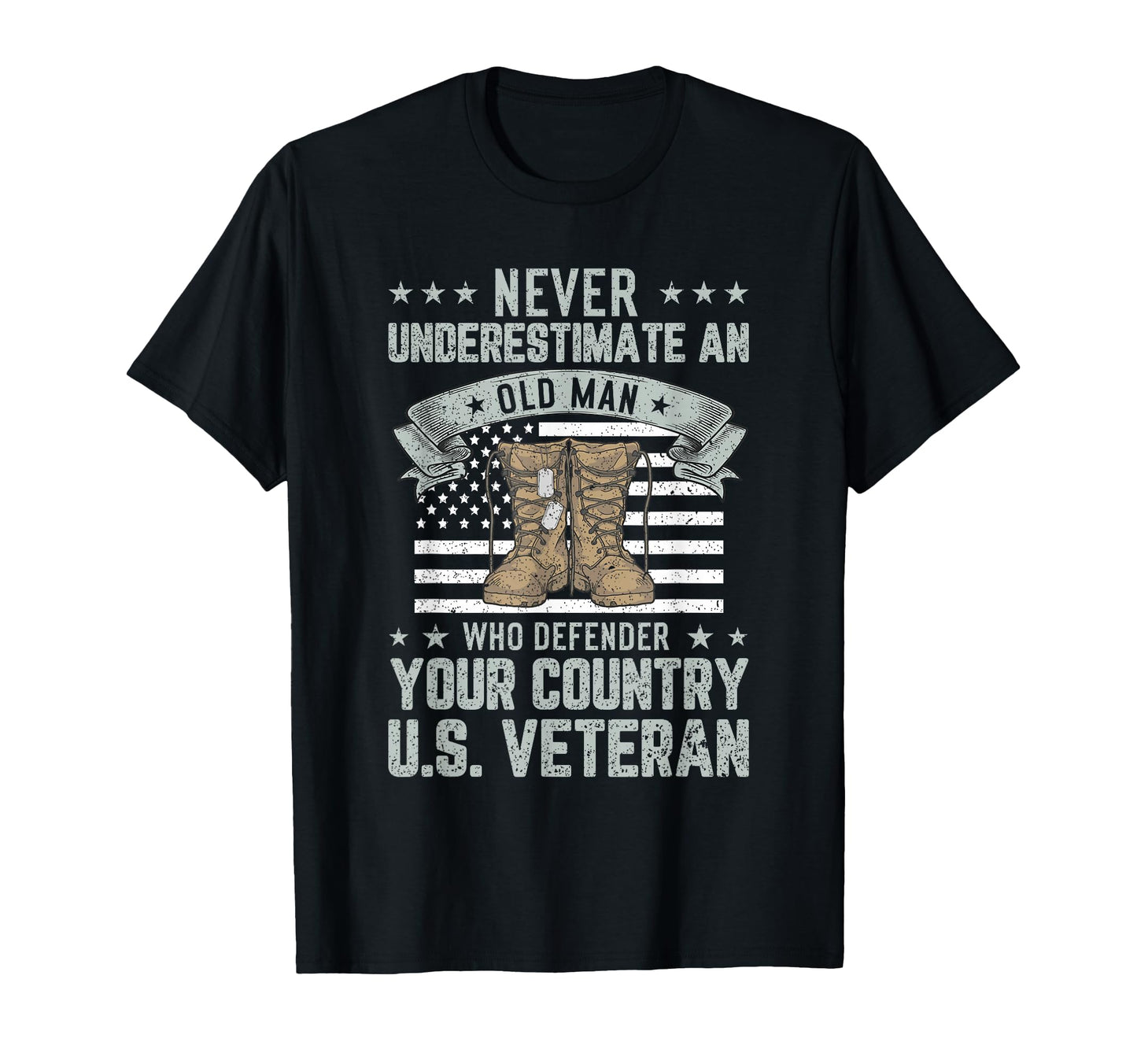 Never Underestimate Old Usa Flag Funny T-Shirt - Trendy Graphic Unisex - T-Shirt, Sweatshirt, Hoodie