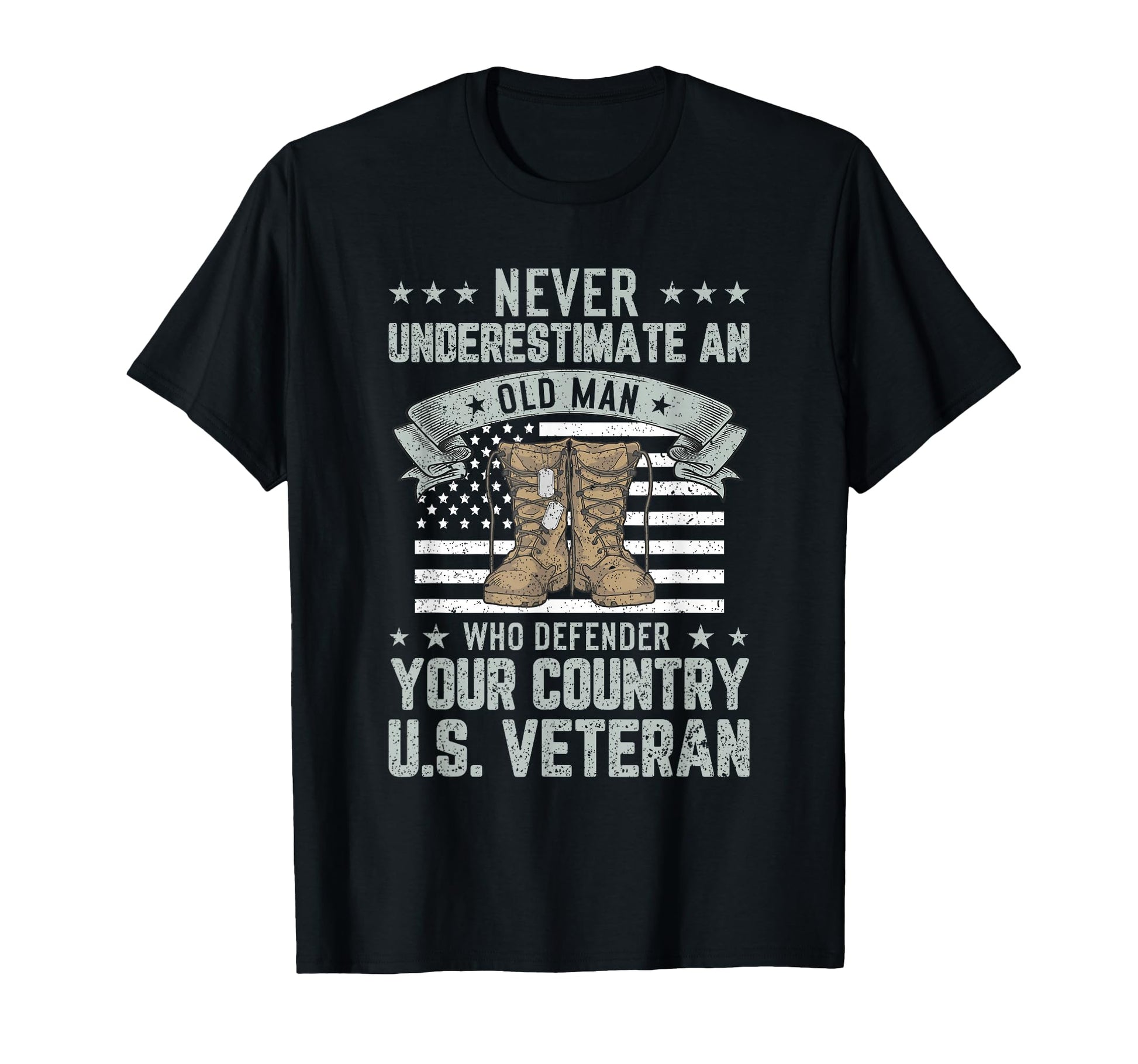 Never Underestimate Old Usa Flag Funny T-Shirt - Trendy Graphic Unisex - T-Shirt, Sweatshirt, Hoodie