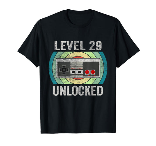 29 Years Old Unlocked Level 29 Birthday T-Shirt - Streetwear Style Unisex - T-Shirt, Sweatshirt, Hoodie