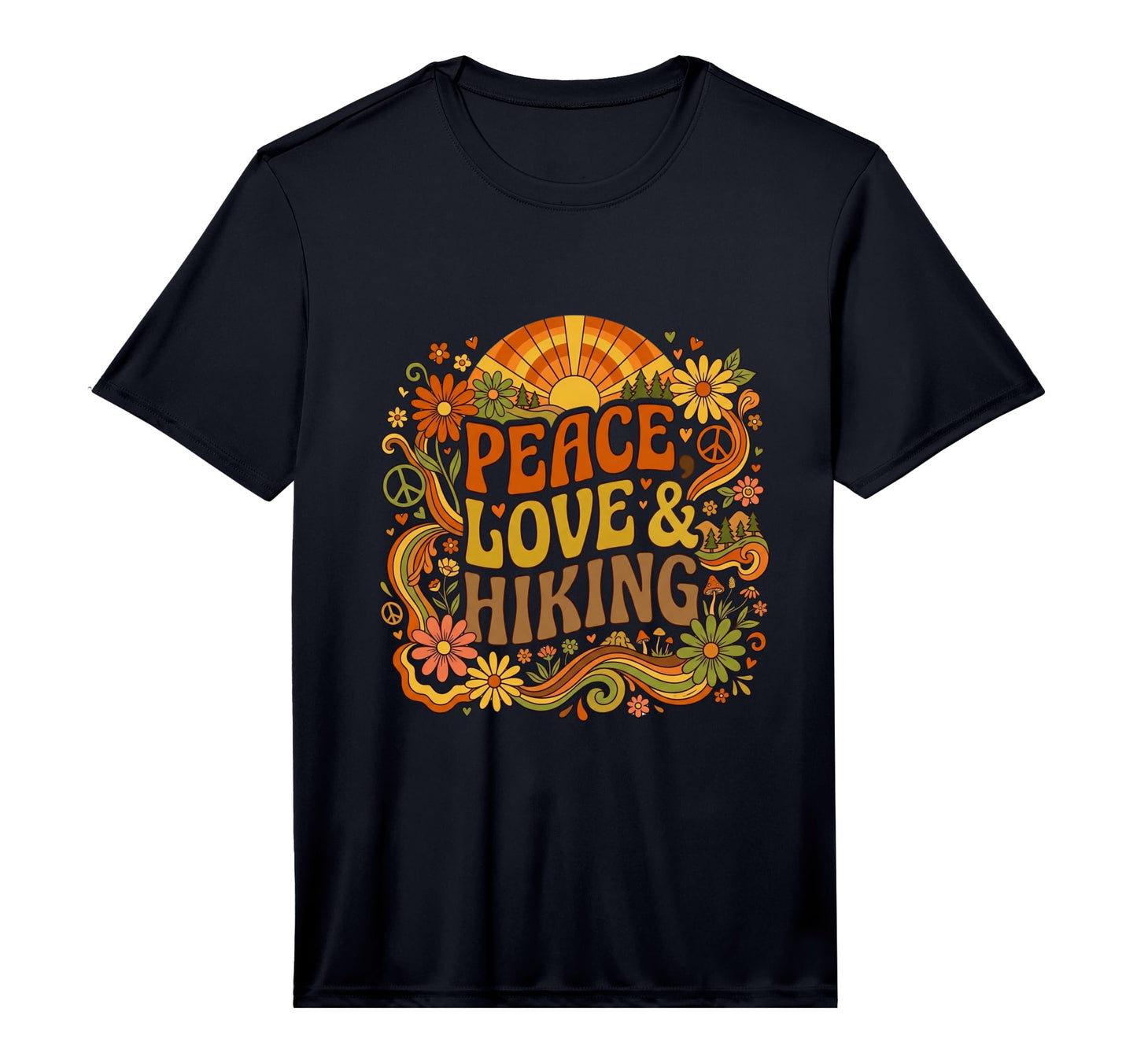 Peace Love Hiking Sunset Hiking Mom T-Shirt - Graphic Print Men Women - T-Shirt, Sweatshirt, Hoodie