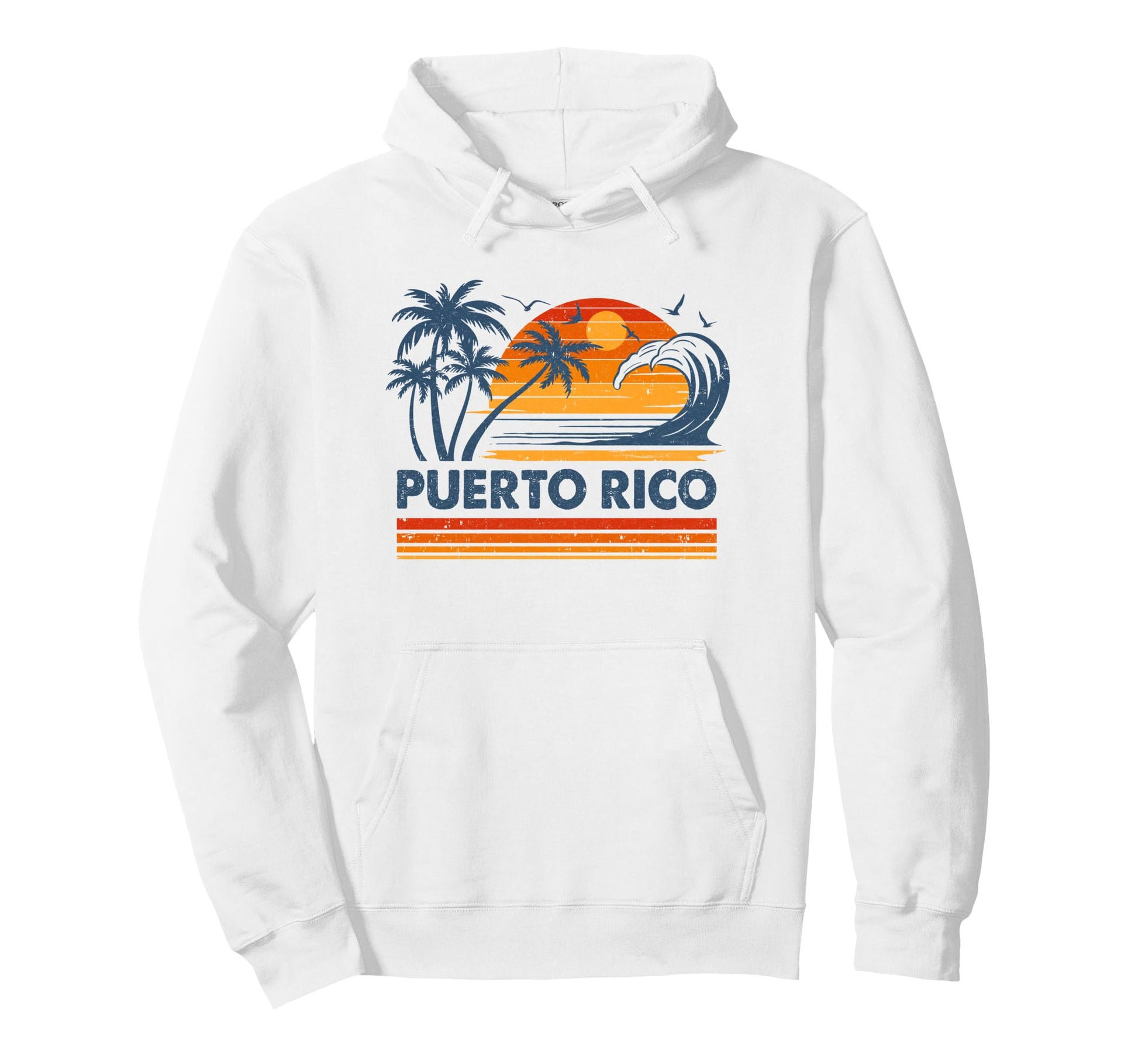 Puerto Rico Vacation Sunset 70S Beach Hoodie - Trendy Graphic Men Women - T-Shirt, Sweatshirt, Hoodie
