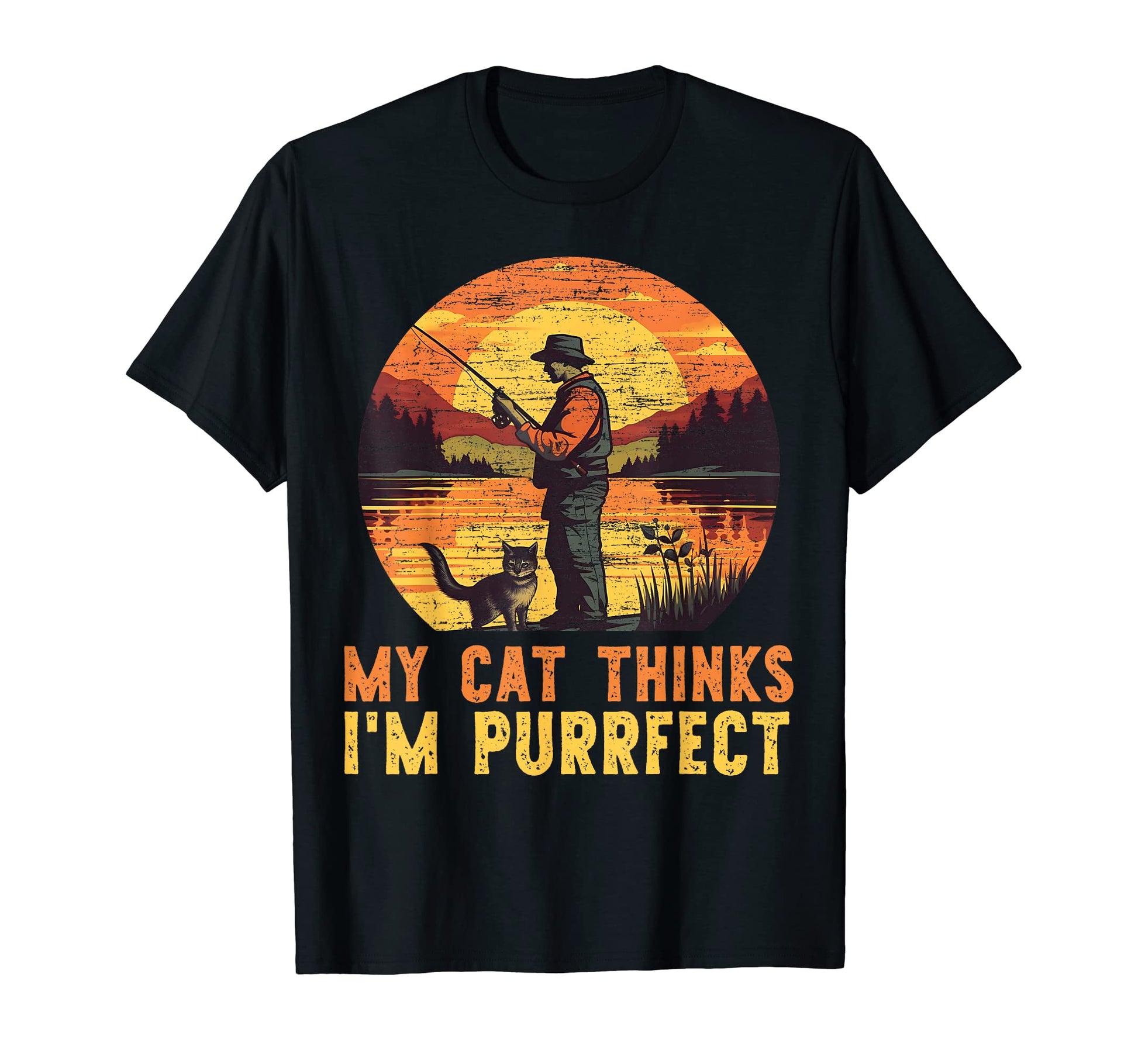 My Cat Thinks Im Purrfect Funny Cat T-Shirt - Minimalist Print Men Women - T-Shirt, Sweatshirt, Hoodie