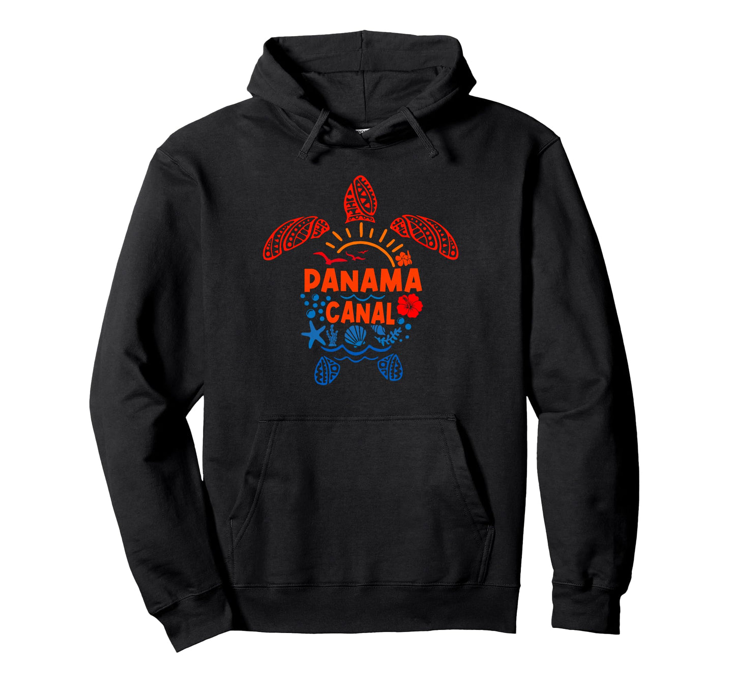 Panama Canal Sea Turtle Tropical Hoodie - Streetwear Style for Adults - T-Shirt, Sweatshirt, Hoodie