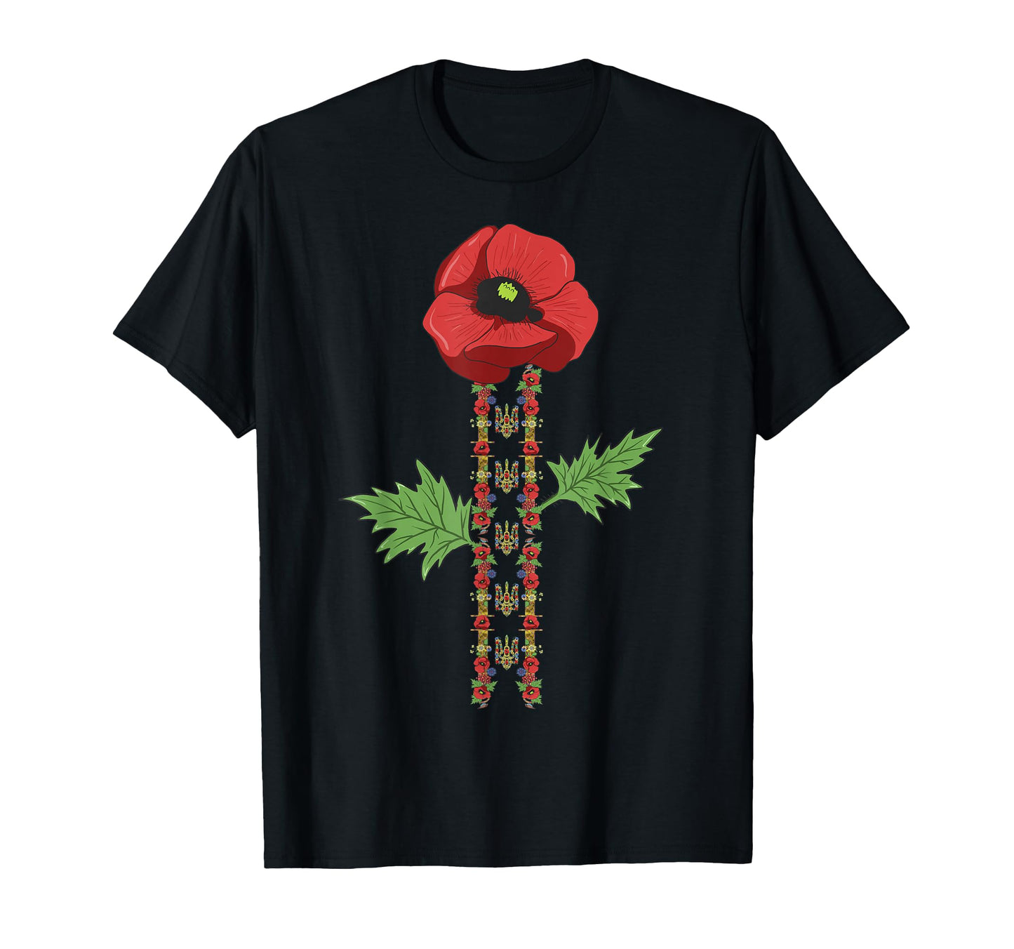 Ukraine Red Poppy Trysub Floral Pop T-Shirt - Streetwear Style for Adults - T-Shirt, Sweatshirt, Hoodie