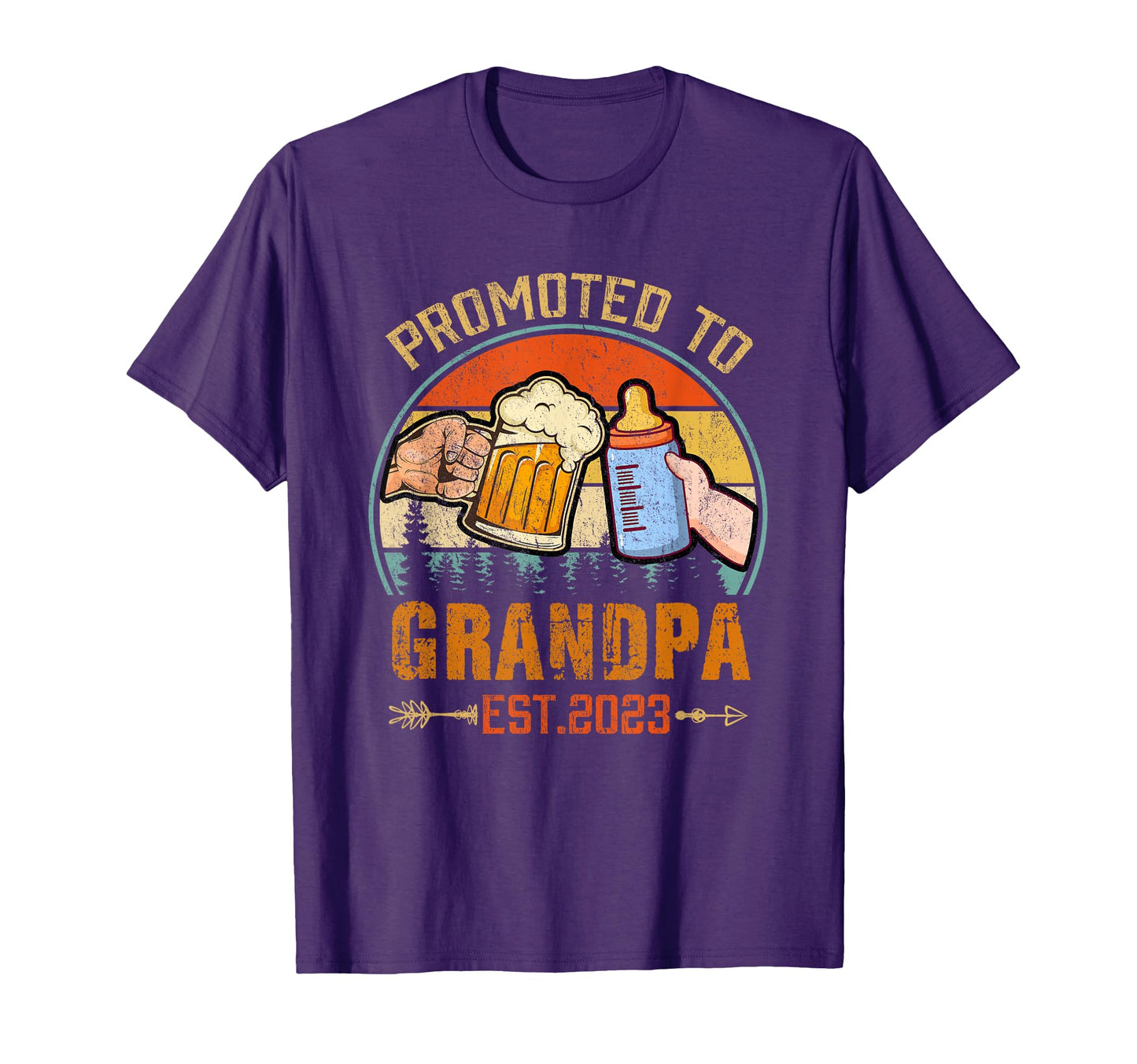 Promoted To Grandpa 2023 Funny New Grandpa T-Shirt - Novelty Apparel Unisex - T-Shirt, Sweatshirt, Hoodie
