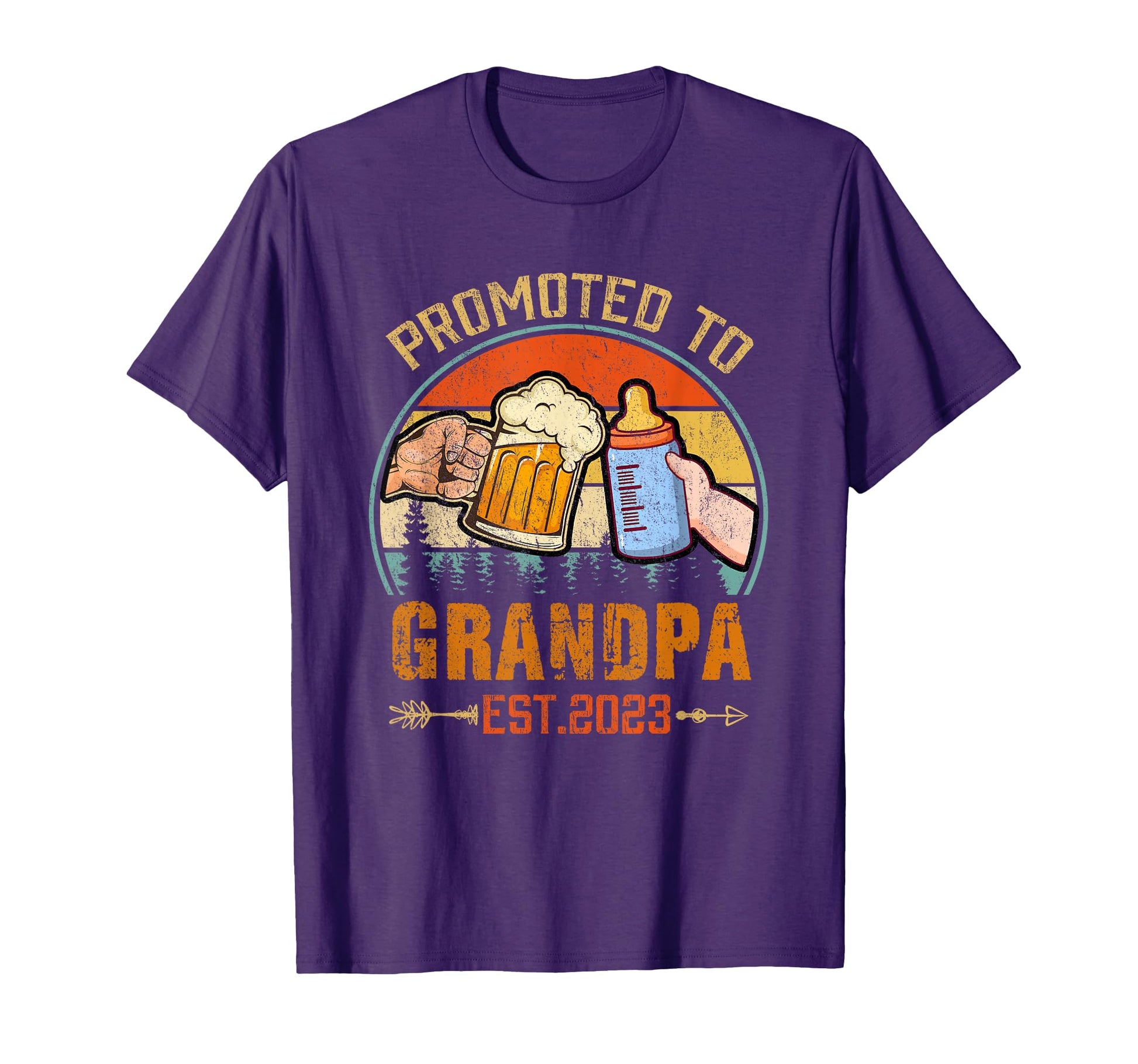 Promoted To Grandpa 2023 Funny New Grandpa T-Shirt - Novelty Apparel Unisex - T-Shirt, Sweatshirt, Hoodie