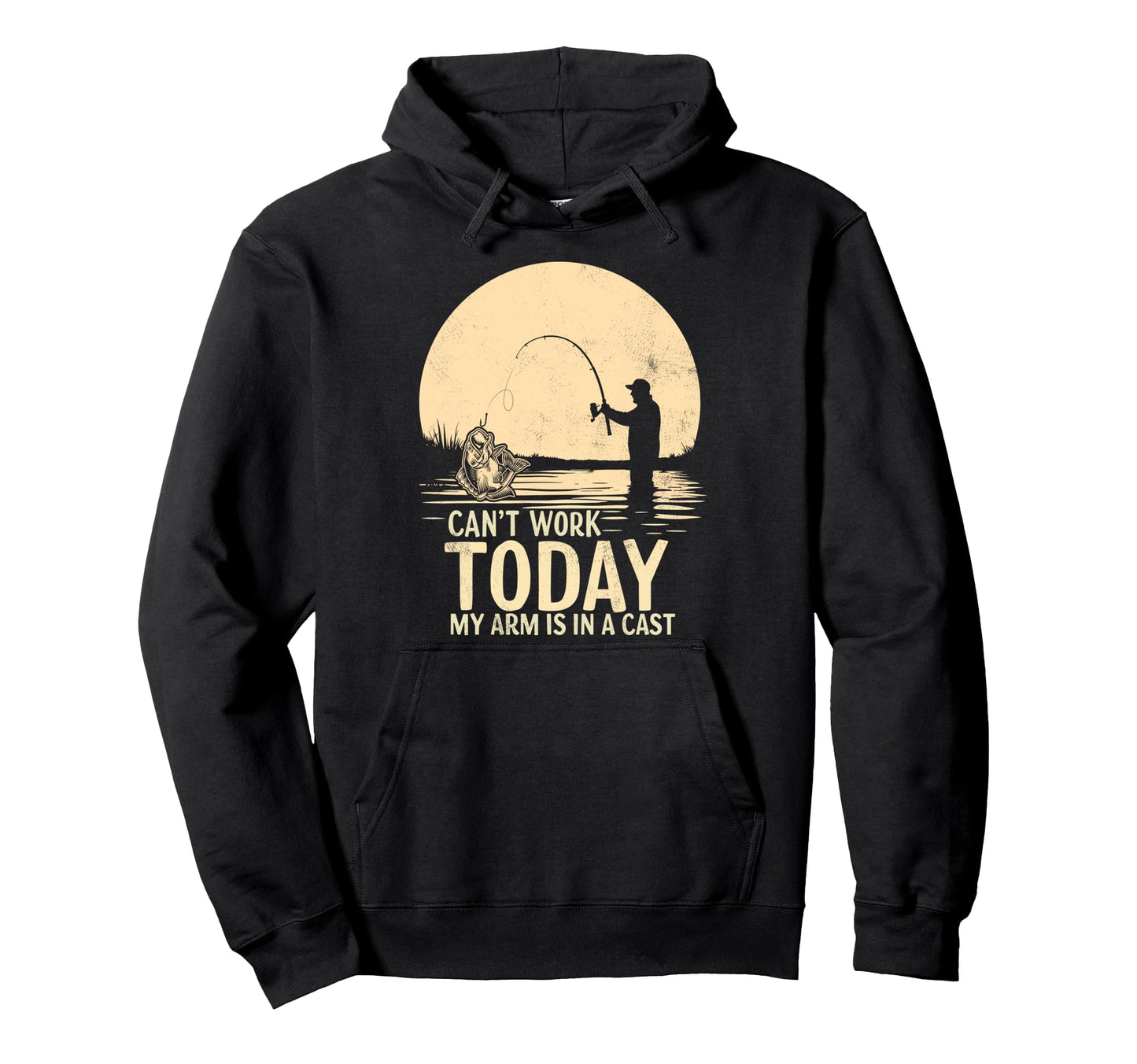 I Cant Work Today My Arm Is Cast Fish Fan Hoodie - Custom Art Print Unisex - T-Shirt, Sweatshirt, Hoodie