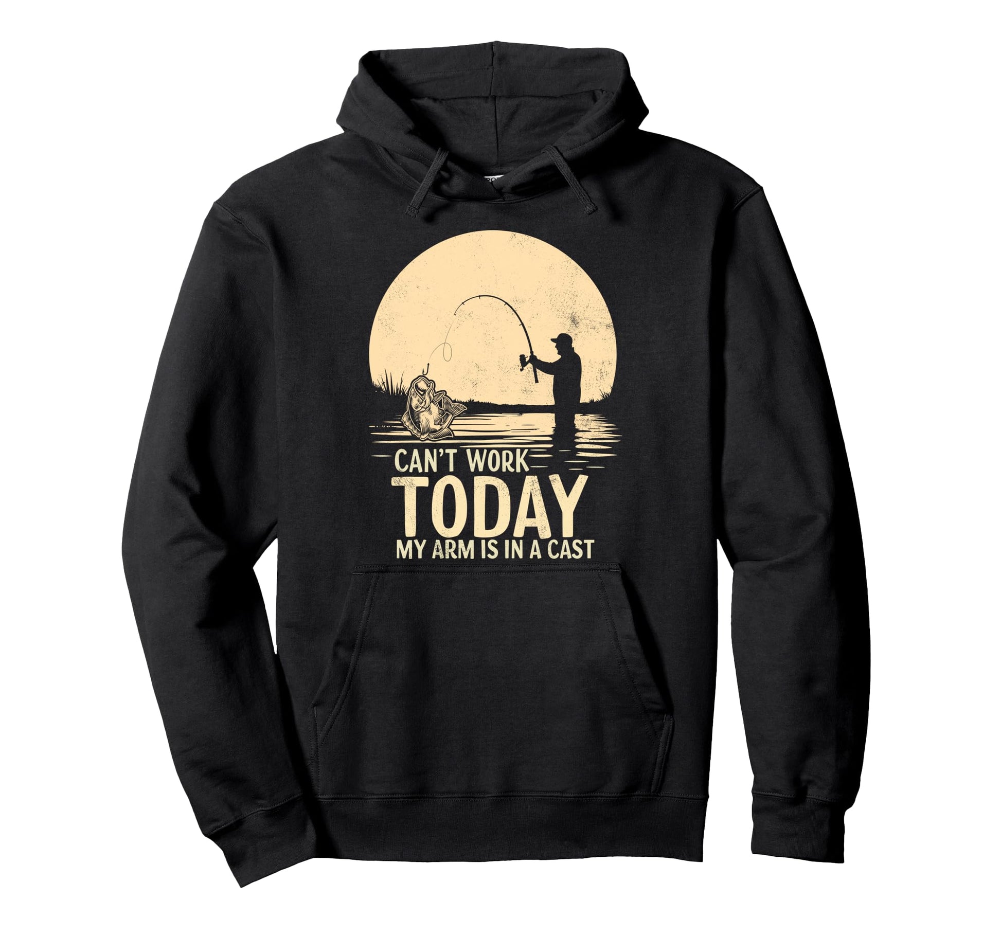 I Cant Work Today My Arm Is Cast Fish Fan Hoodie - Custom Art Print Unisex - T-Shirt, Sweatshirt, Hoodie