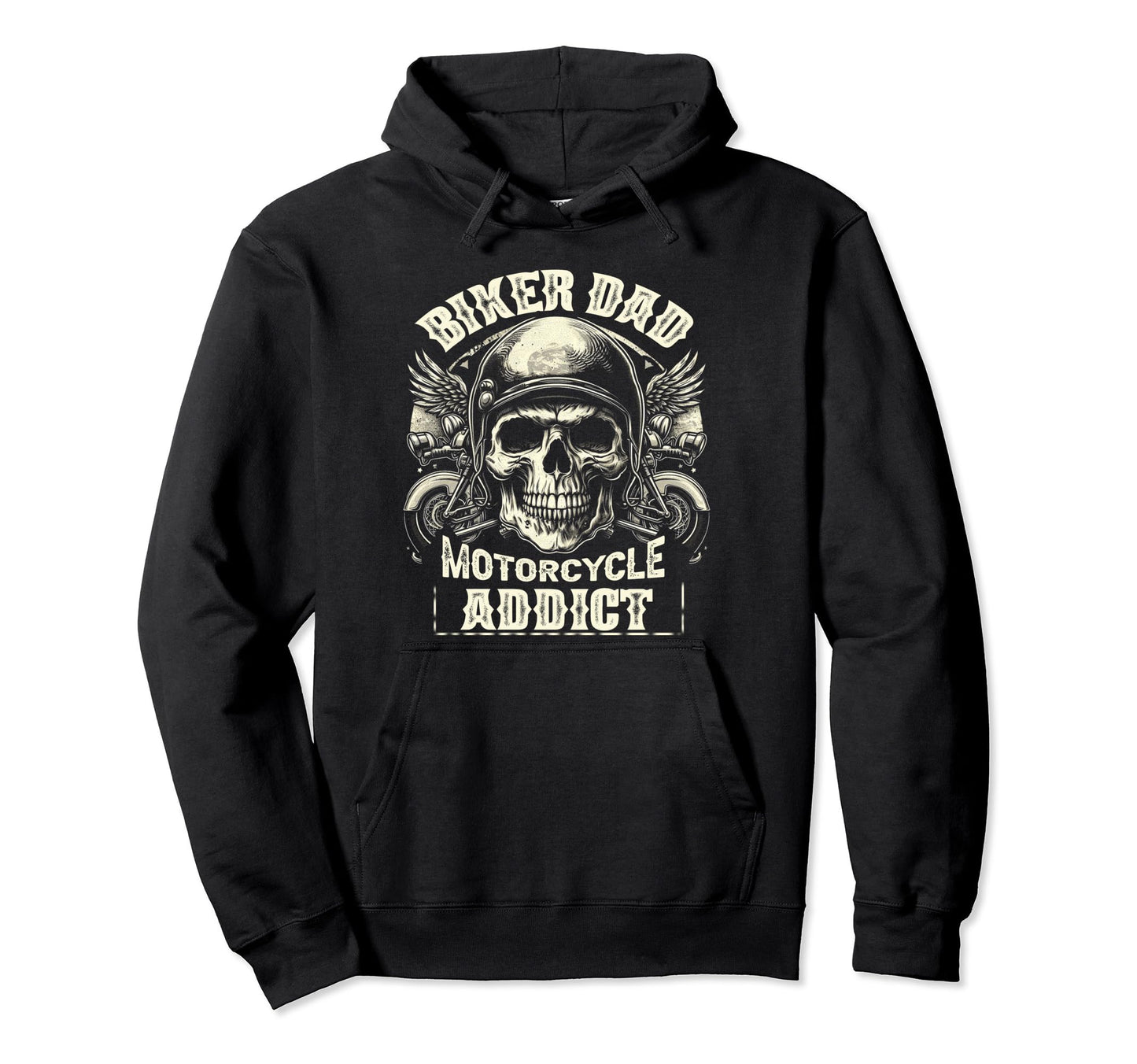 Biker Dad Motorcycle Addict Dad Lover Hoodie - Graphic Print Men Women - T-Shirt, Sweatshirt, Hoodie