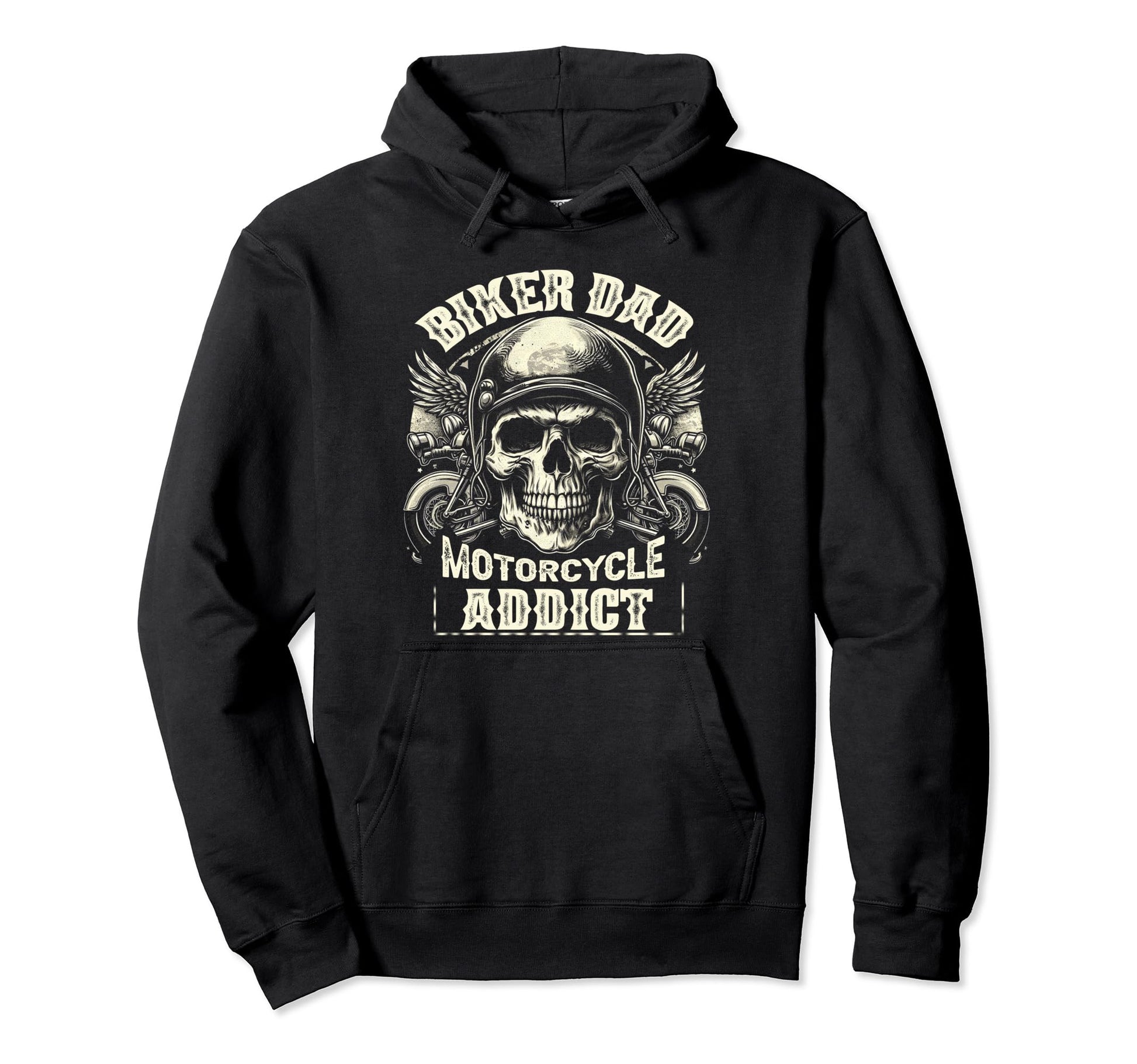 Biker Dad Motorcycle Addict Dad Lover Hoodie - Graphic Print Men Women - T-Shirt, Sweatshirt, Hoodie