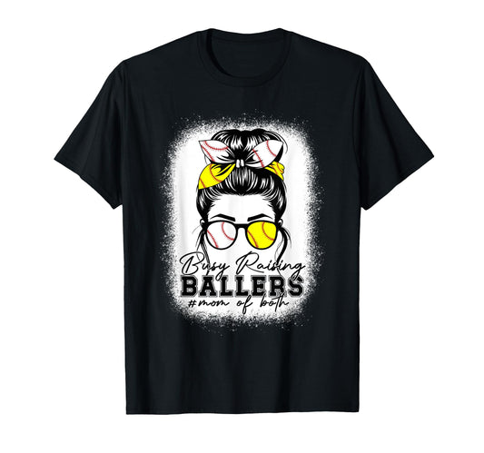 Busy Raising Ballers Baseball Softball T-Shirt - Minimalist Print Unisex - T-Shirt, Sweatshirt, Hoodie