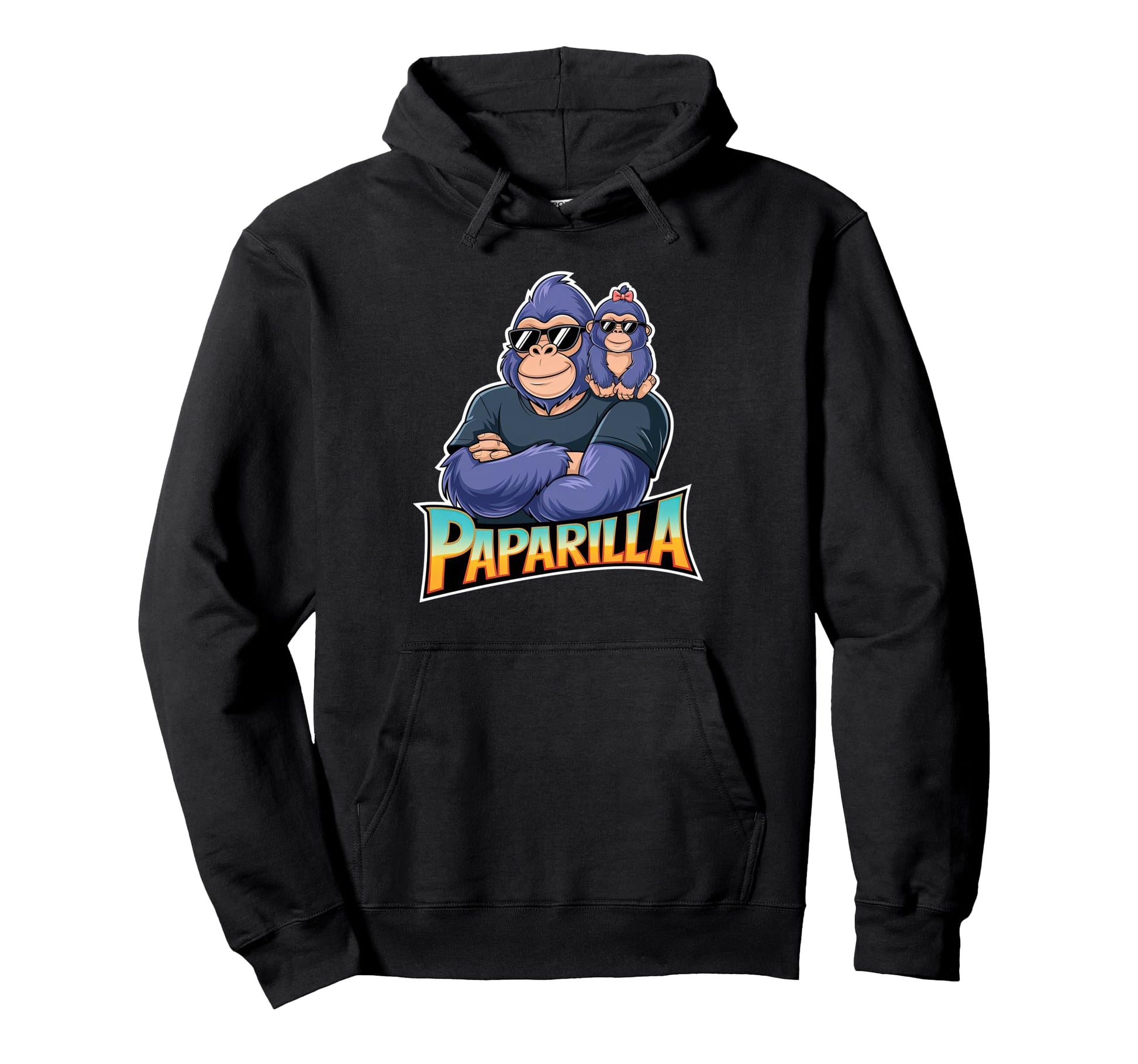 Strong And Dad Father Daughter Gorilla Hoodie - Custom Art Print Unisex - T-Shirt, Sweatshirt, Hoodie