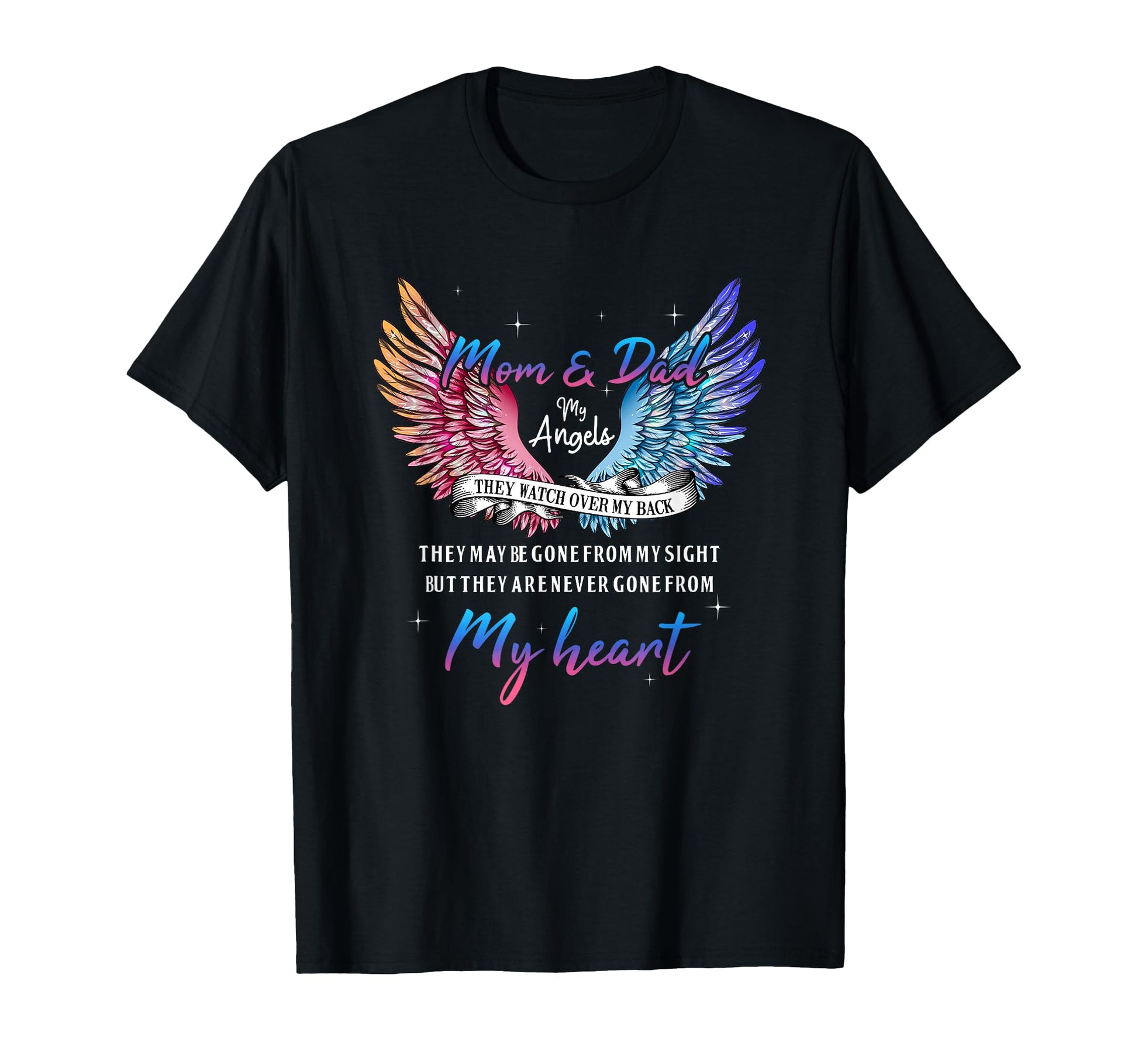 Memory Mom Dad Heaven Guardian Angel T-Shirt - Minimalist Print Men Women - T-Shirt, Sweatshirt, Hoodie