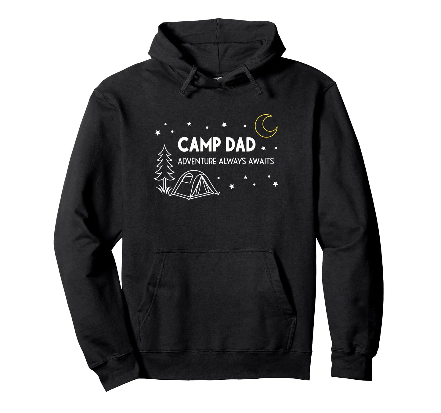 Fathers Day Camp Dad Adventure Awaits Hoodie - Minimalist Print Men Women - T-Shirt, Sweatshirt, Hoodie