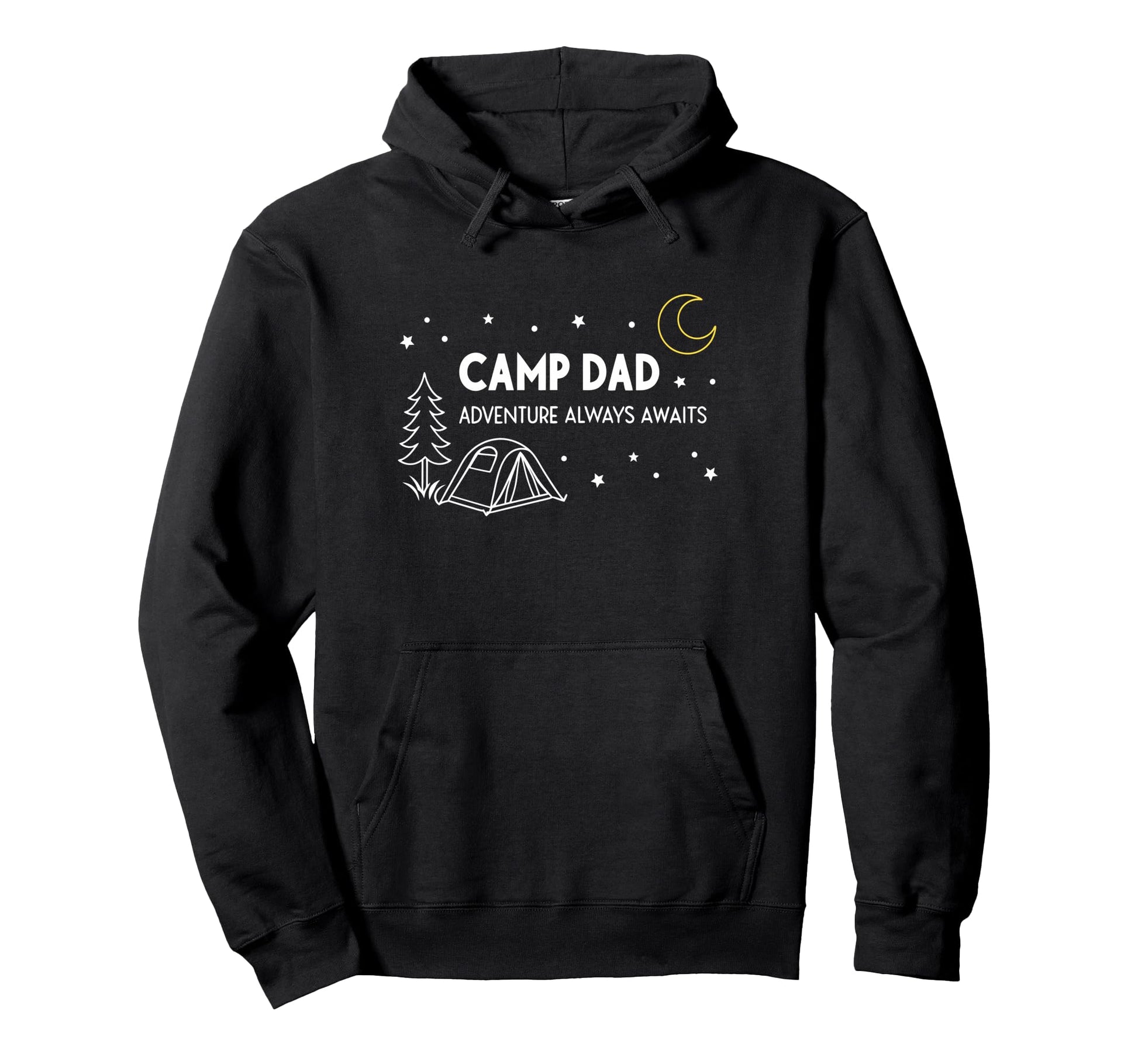 Fathers Day Camp Dad Adventure Awaits Hoodie - Minimalist Print Men Women - T-Shirt, Sweatshirt, Hoodie