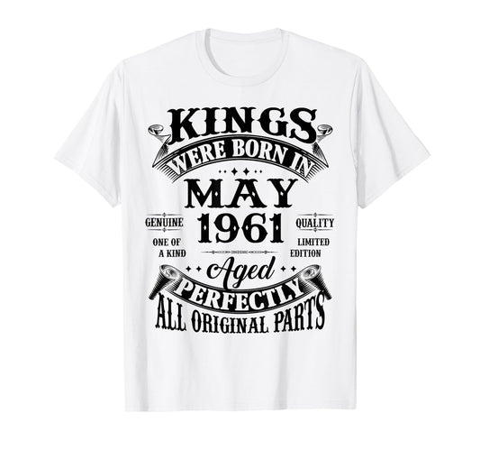 65Th Birthday Gift Kings Born May 1961 65 T-Shirt - Graphic Print Unisex - T-Shirt, Sweatshirt, Hoodie