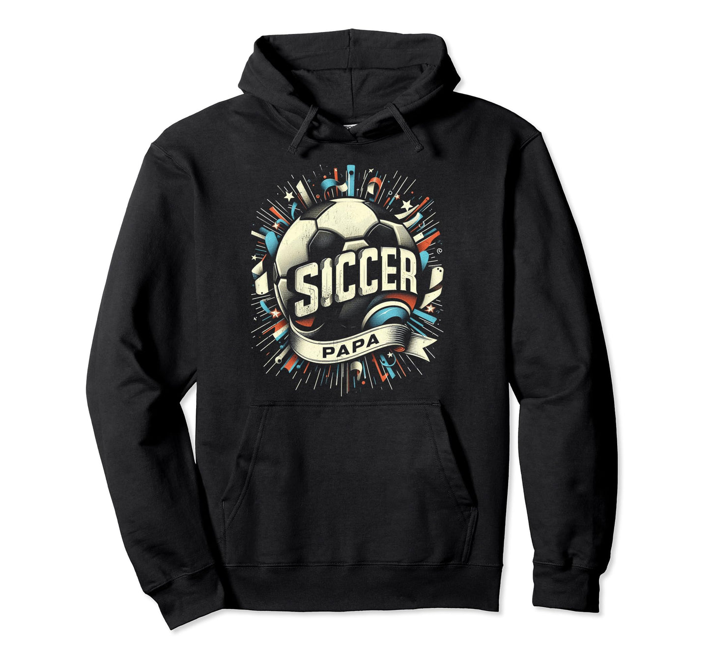Soccer Papa Family Matching Dad Hoodie - Custom Art Print for Adults - T-Shirt, Sweatshirt, Hoodie