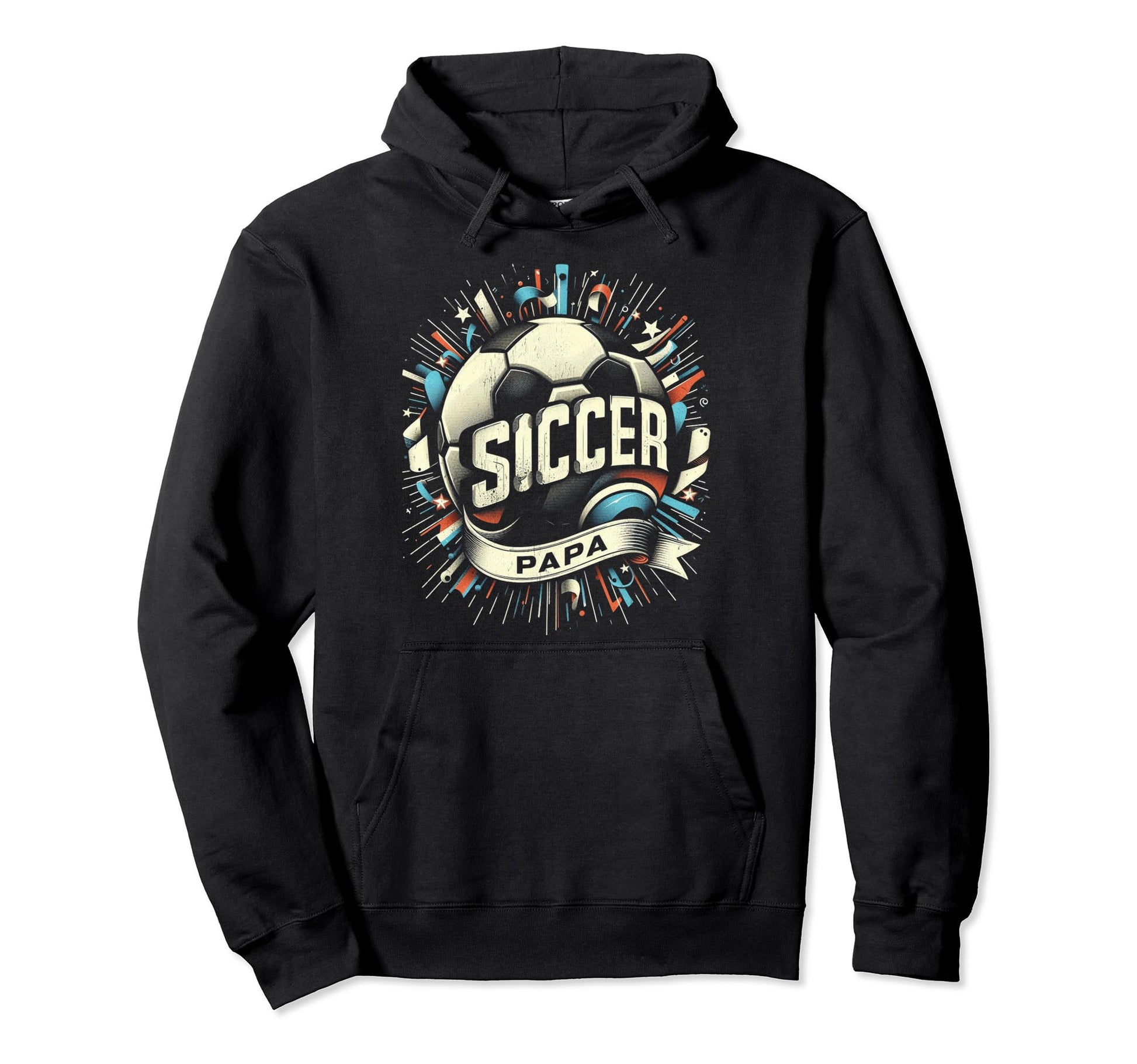 Soccer Papa Family Matching Dad Hoodie - Custom Art Print for Adults - T-Shirt, Sweatshirt, Hoodie