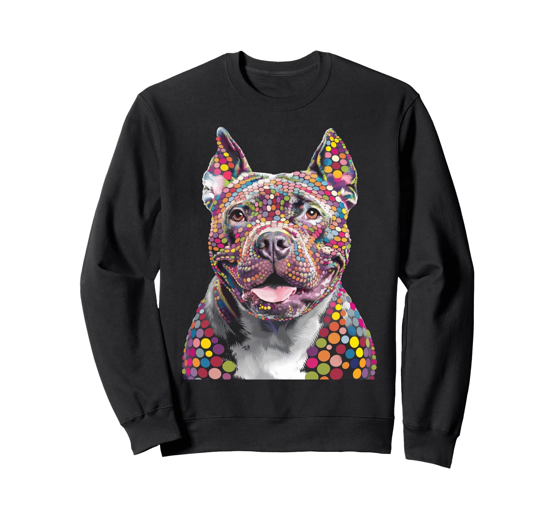 Colorful I Love Dogs Pitbull Designer Sweatshirt - Novelty Apparel Unisex - T-Shirt, Sweatshirt, Hoodie