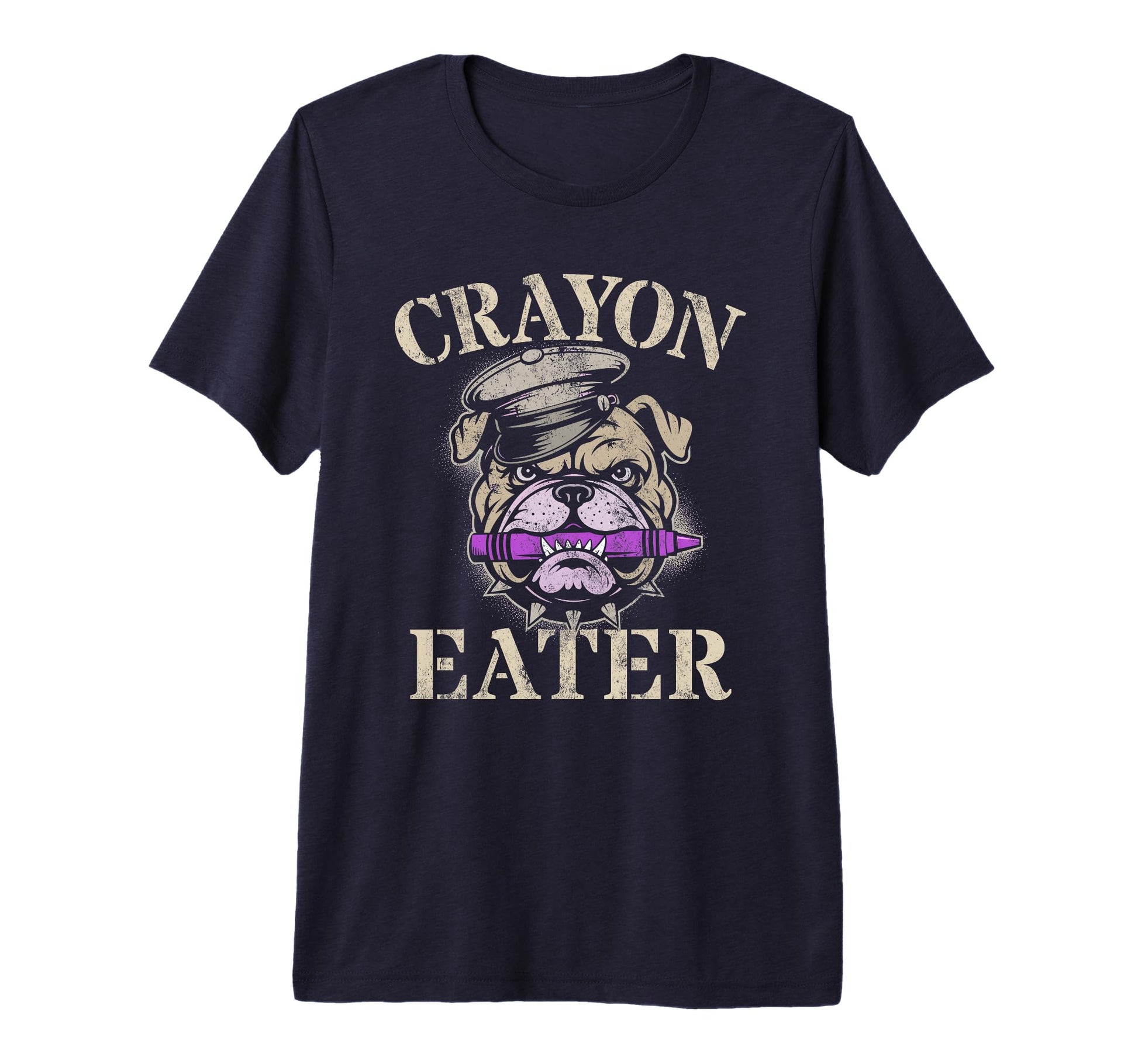 Funny Crayon Eater Bulldog Veterans T-Shirt - Novelty Apparel for Adults - T-Shirt, Sweatshirt, Hoodie