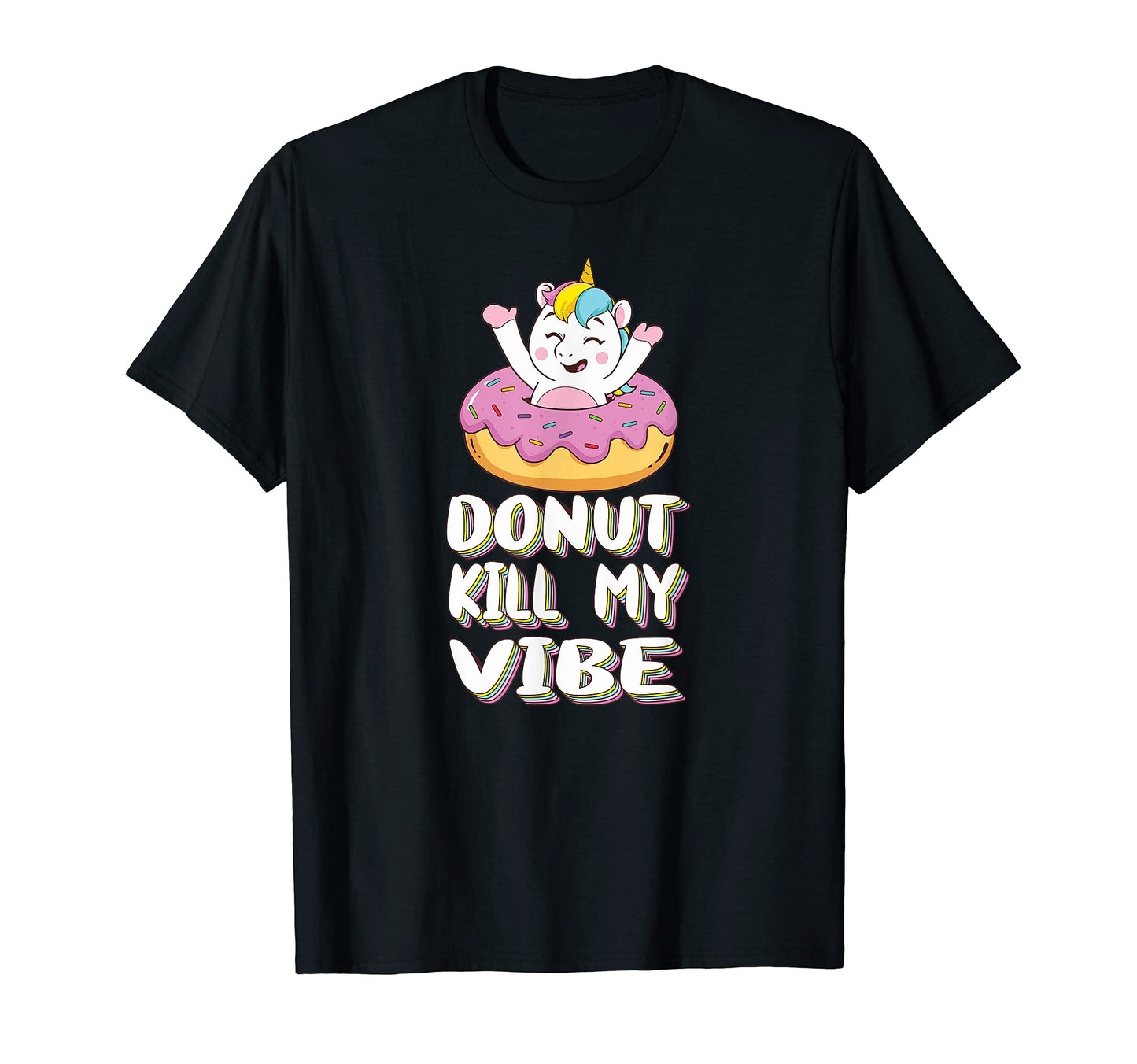Unicorn Party Mood Pops Out Donut T-Shirt - Novelty Apparel for Adults - T-Shirt, Sweatshirt, Hoodie