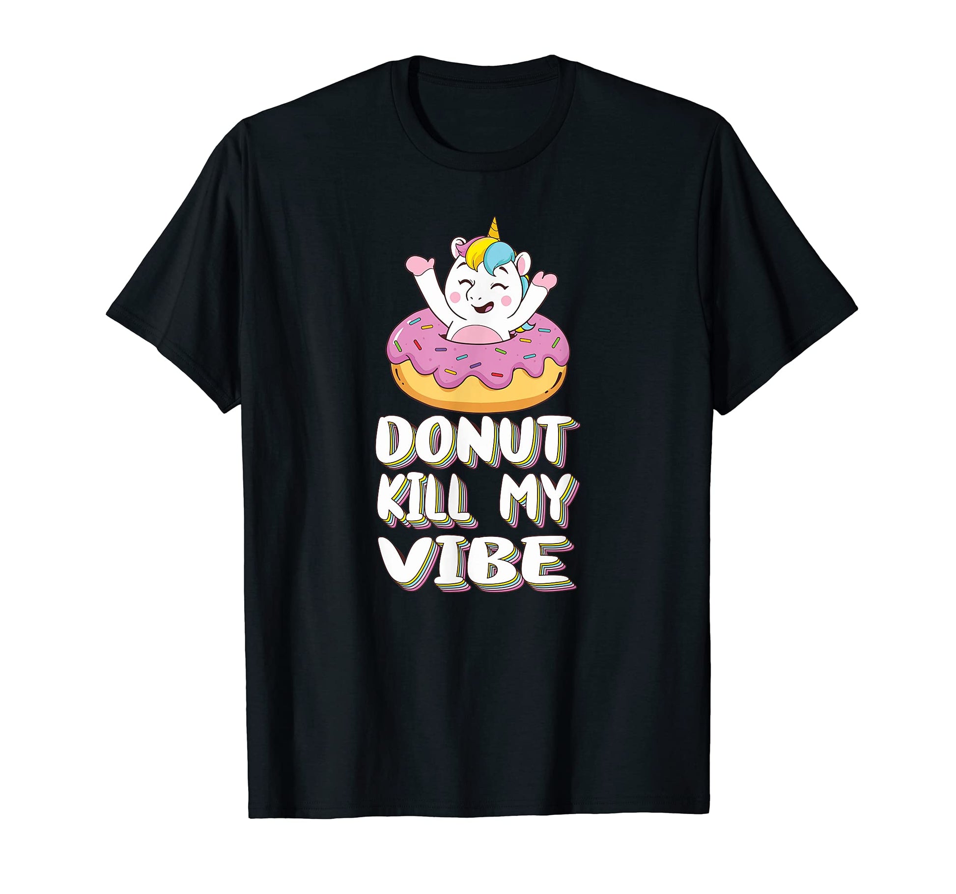 Unicorn Party Mood Pops Out Donut T-Shirt - Novelty Apparel for Adults - T-Shirt, Sweatshirt, Hoodie