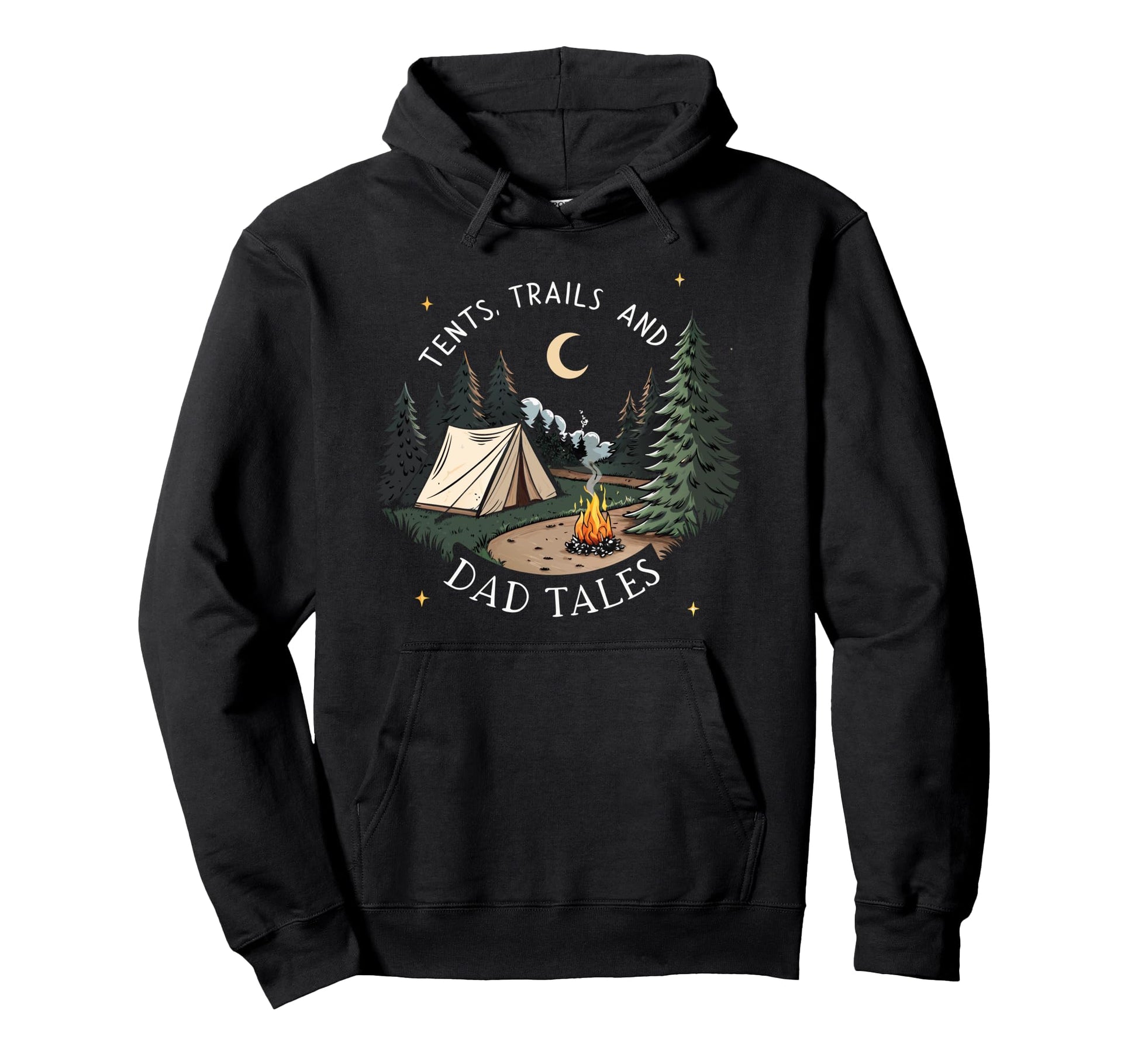 Tents Trails And Dad Tales Hiking Sweatshirt - Minimalist Print for Adults - T-Shirt, Sweatshirt, Hoodie
