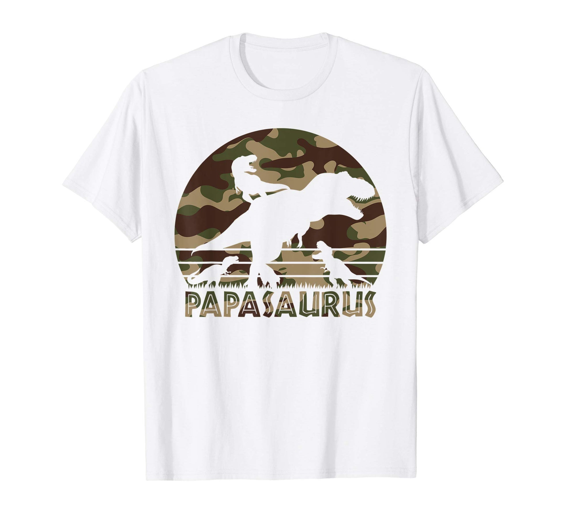 Papasaurus Camo Dinosaur Dad 3 Fathers T-Shirt - Unique Graphic Men Women - T-Shirt, Sweatshirt, Hoodie