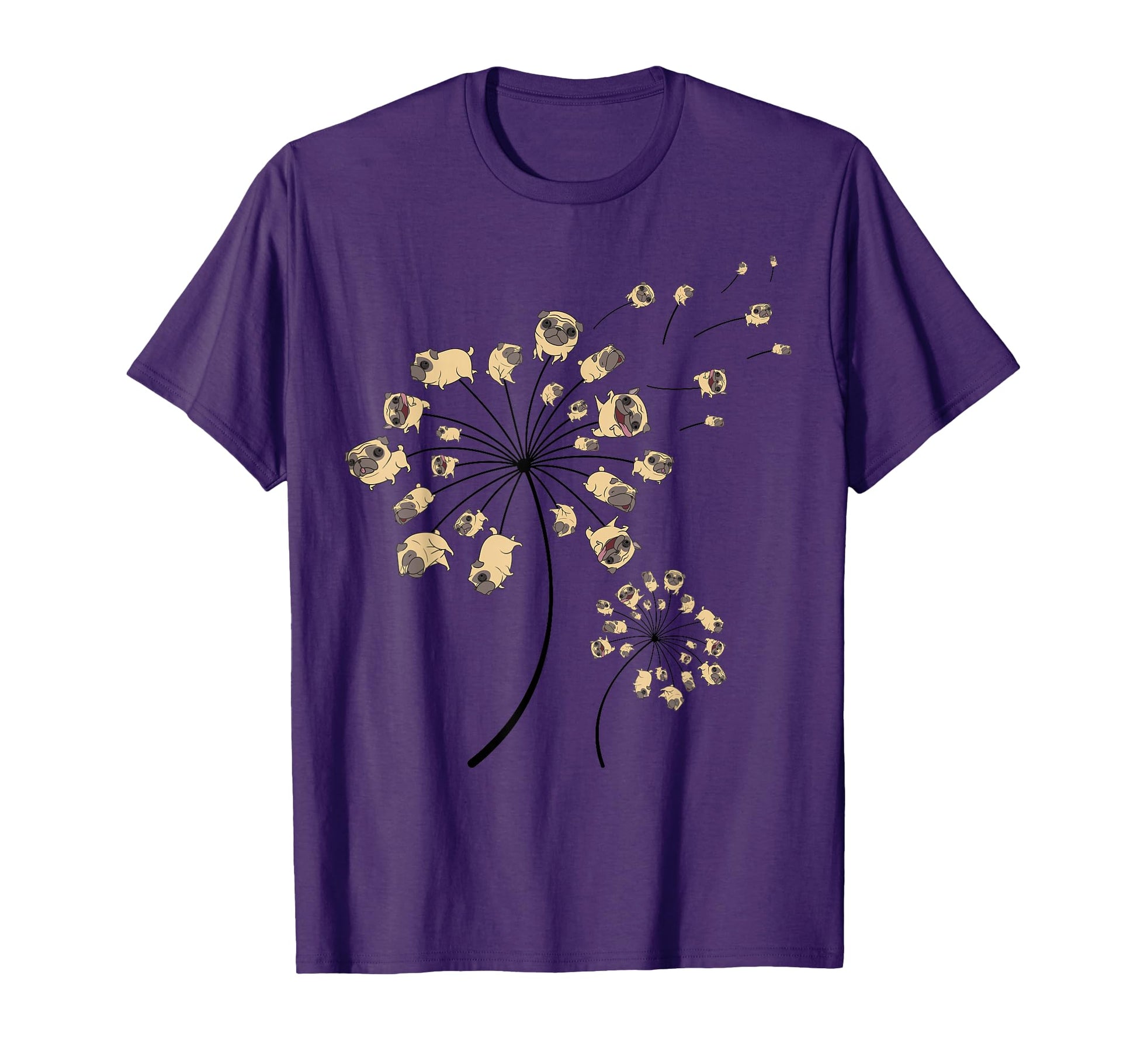 Funny Pug Gift Flower Dog Dandelion Lover T-Shirt - Graphic Print Men Women - T-Shirt, Sweatshirt, Hoodie