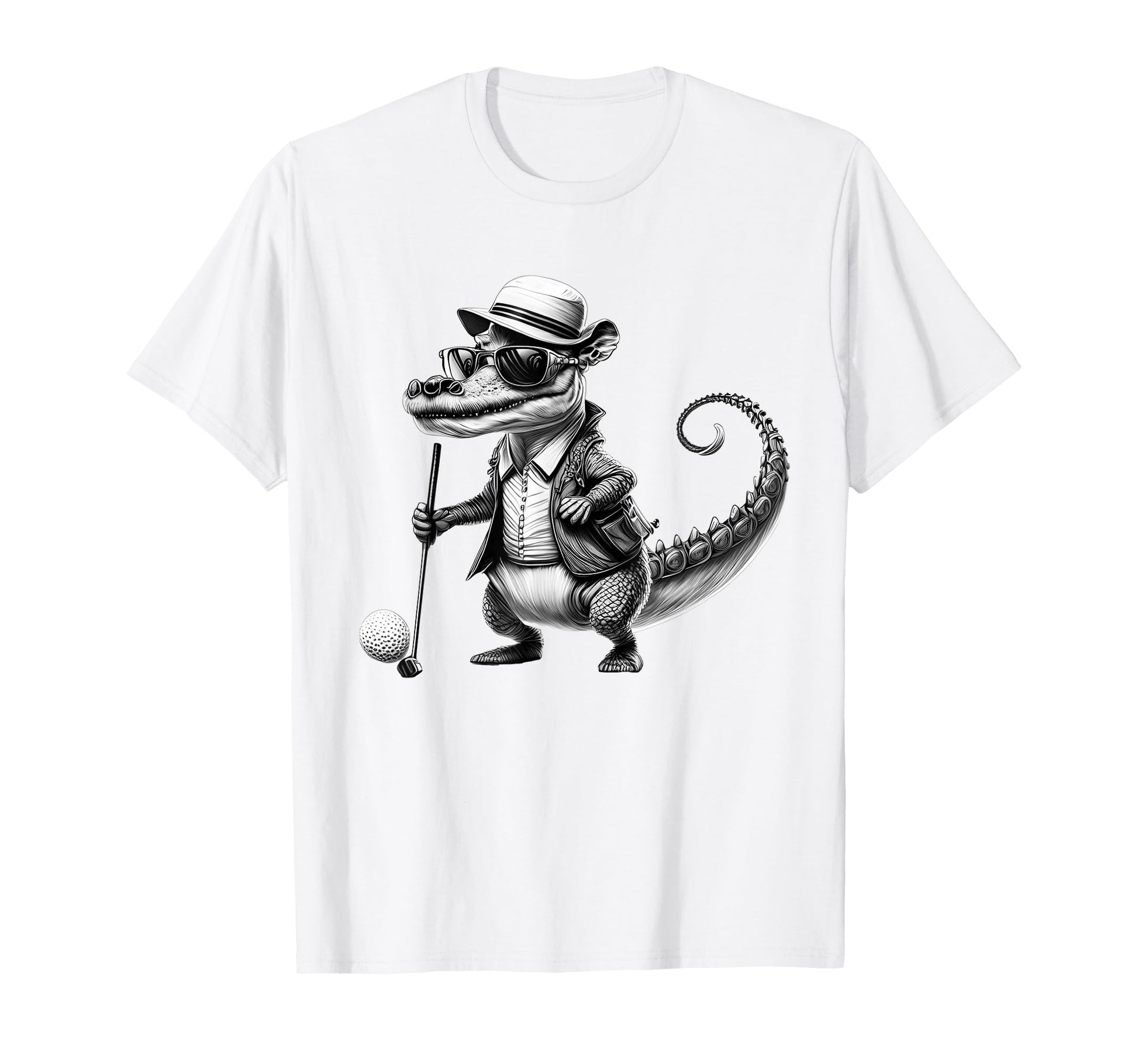 Funny Gator Golf Lovers Alligator T-Shirt - Fun Novelty Design for Adults - T-Shirt, Sweatshirt, Hoodie