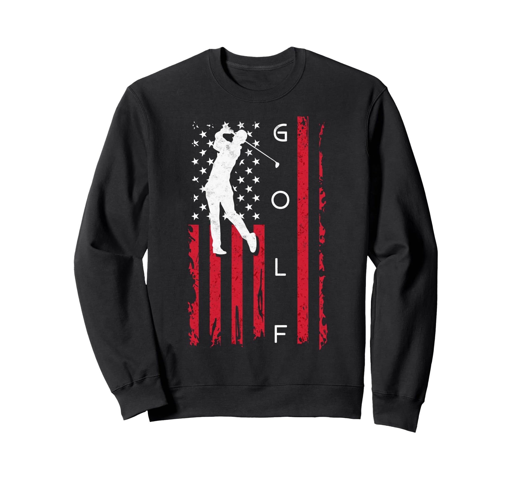 Us Flag Golf Golfer Golfing Dad Sweatshirt - Aesthetic Graphic Unisex - T-Shirt, Sweatshirt, Hoodie