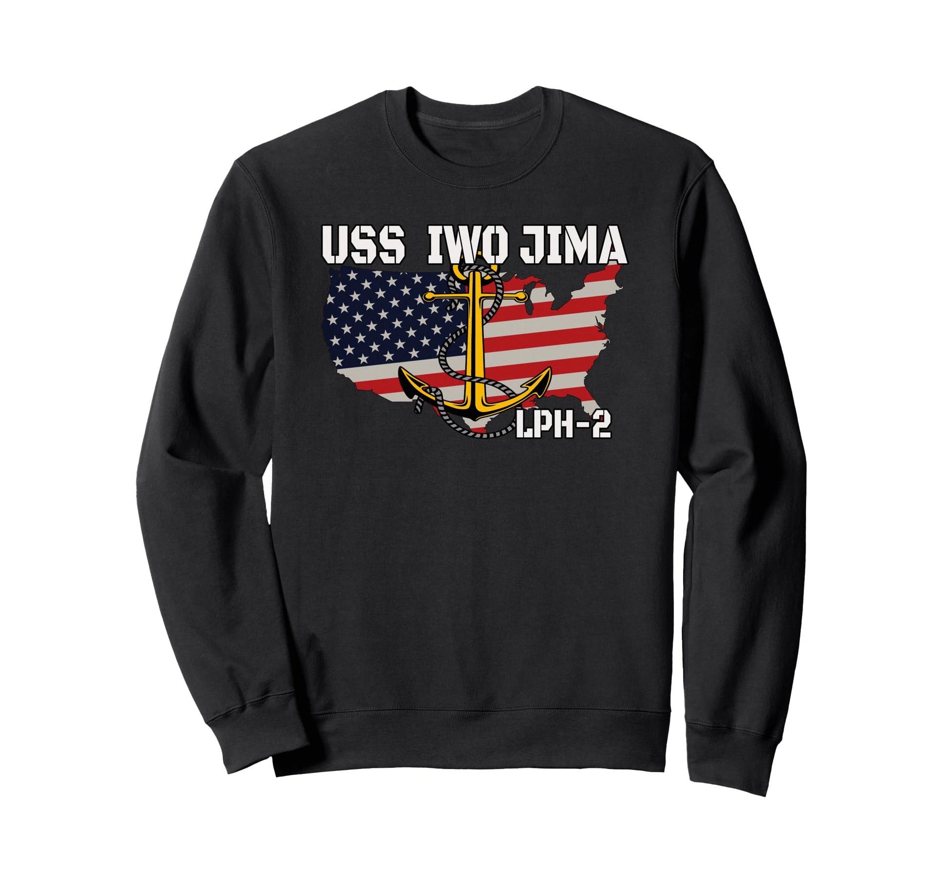 Uss Iwo Jima Lph 2 Landing Sweatshirt - Minimalist Print Men Women - T-Shirt, Sweatshirt, Hoodie