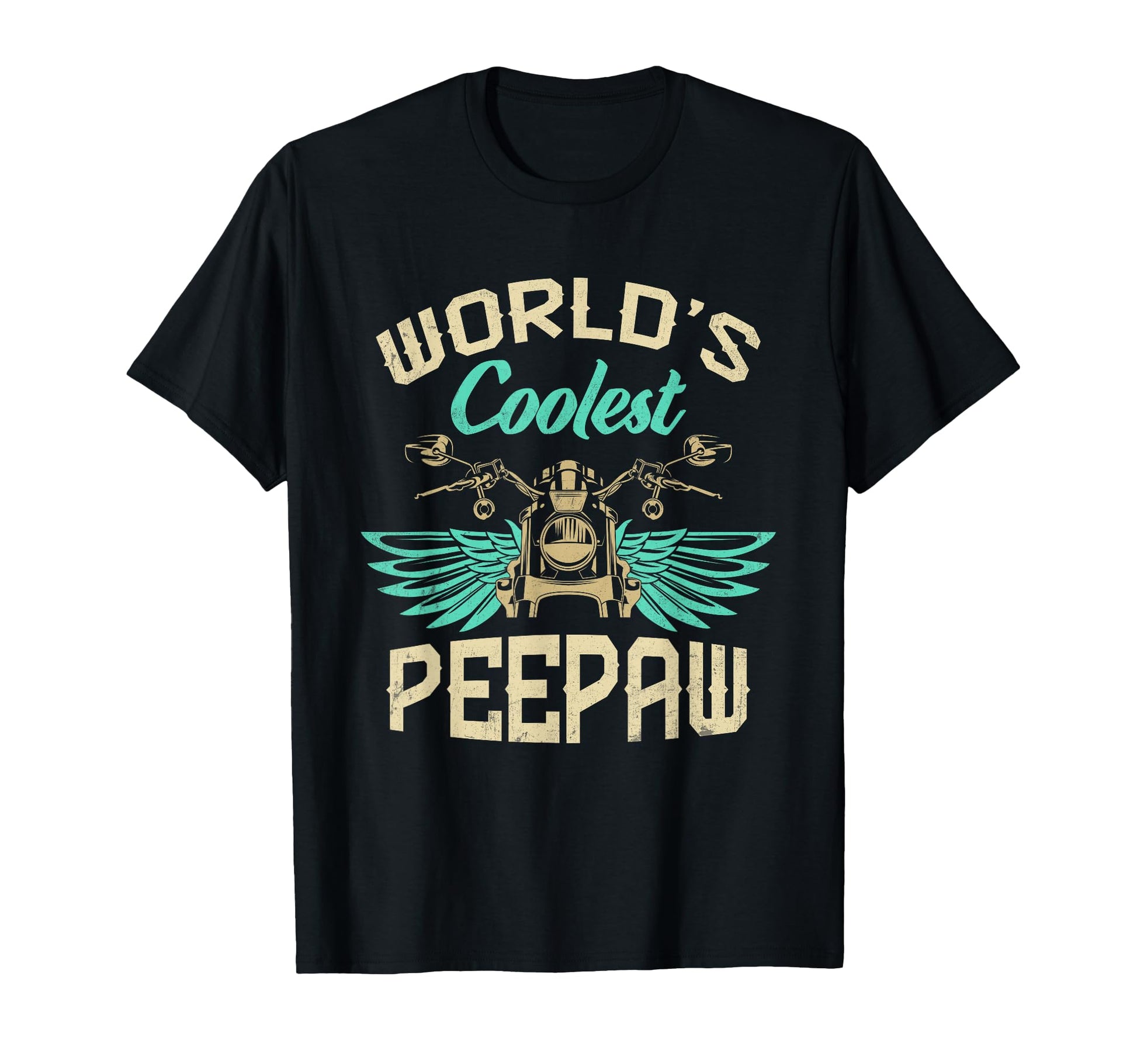 Worlds Coolest Peepaw Motorcycle Fathers T-Shirt - Minimalist Print Unisex - T-Shirt, Sweatshirt, Hoodie
