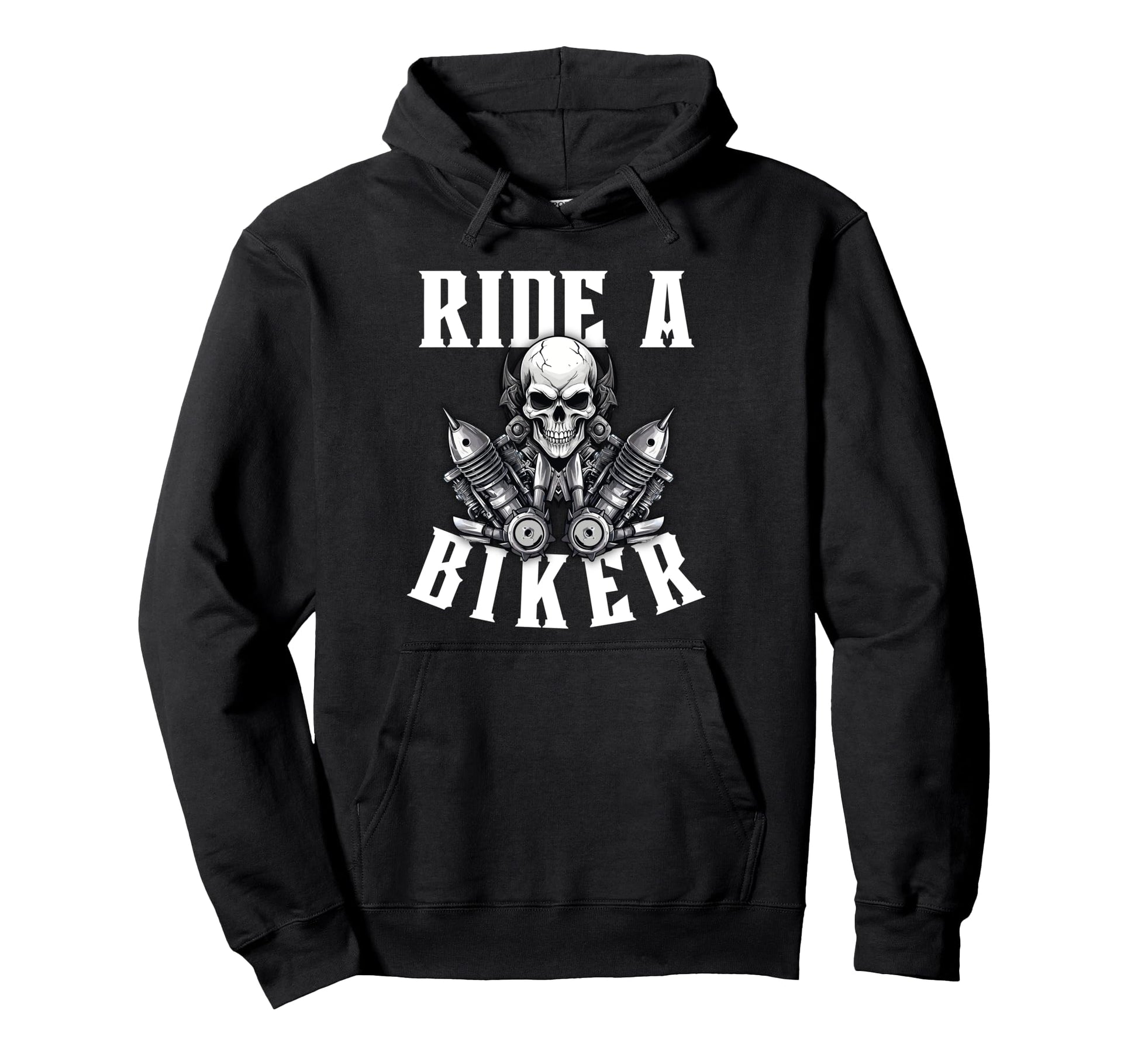 Motorcycle Skull Biker Ride Biker Hoodie - Graphic Print for Adults - T-Shirt, Sweatshirt, Hoodie
