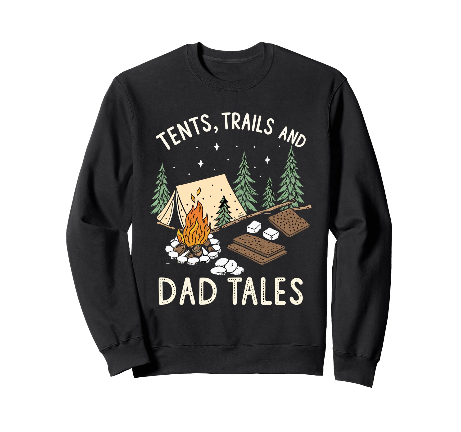 Tents Trails And Dad Tales Hiking Fathers Day Hoodie - Graphic Print Unisex - T-Shirt, Sweatshirt, Hoodie