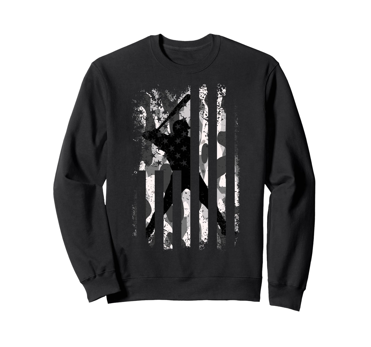 Baseball Us Camouflage Flag Sweatshirt - Aesthetic Graphic Men Women - T-Shirt, Sweatshirt, Hoodie
