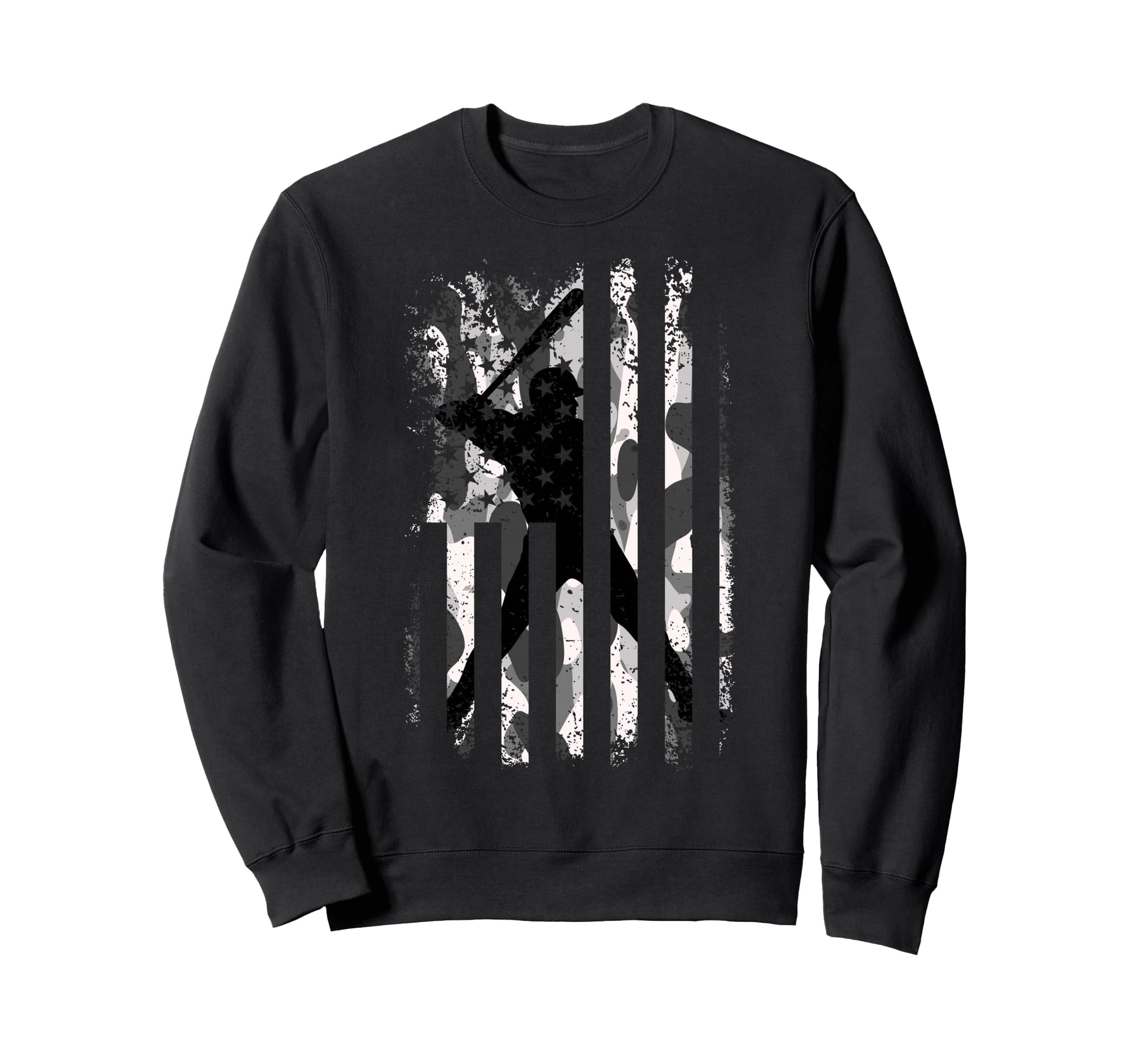 Baseball Us Camouflage Flag Sweatshirt - Aesthetic Graphic Men Women - T-Shirt, Sweatshirt, Hoodie