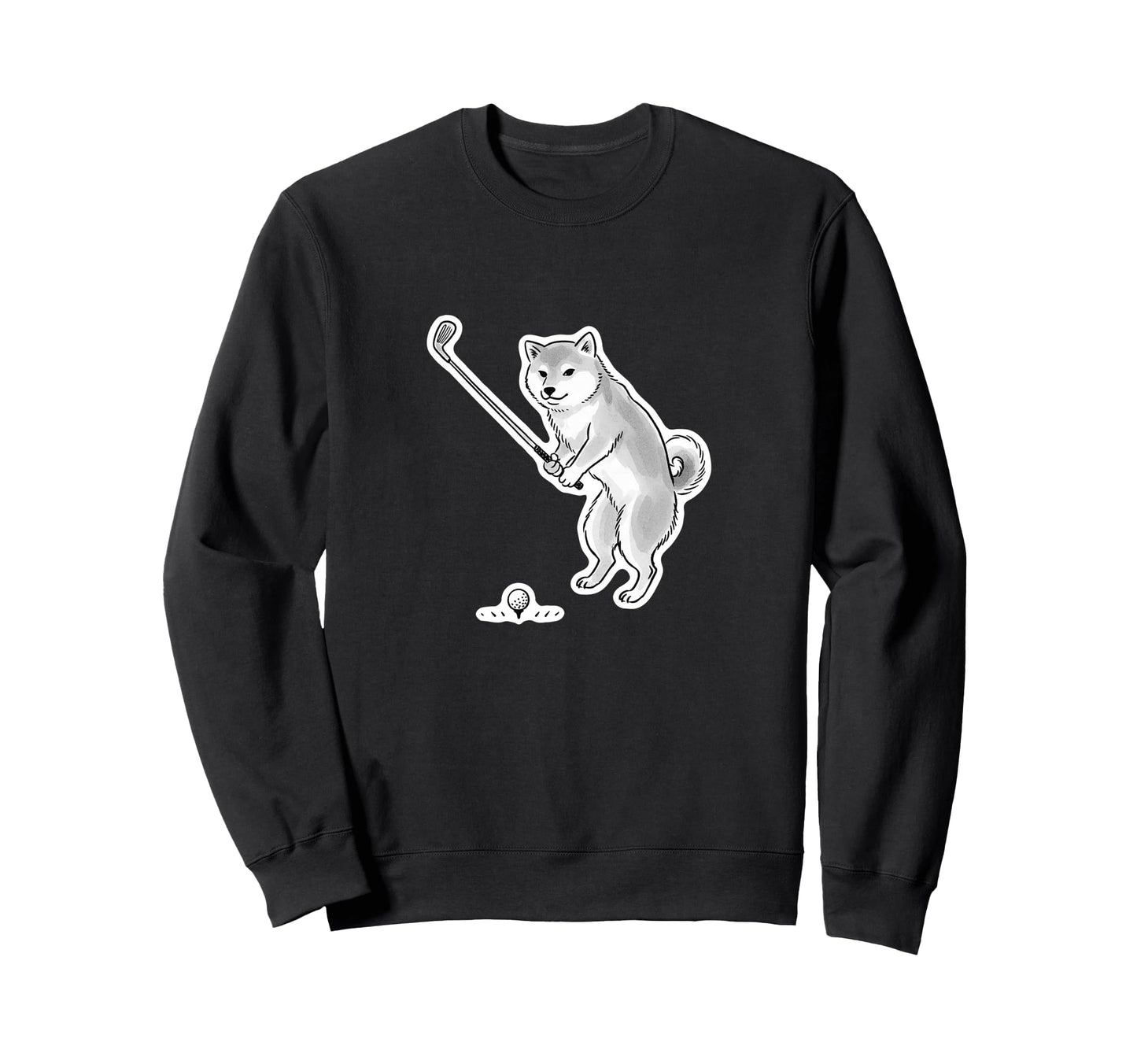 Funny Golf Shiba Inu Japanese Ink Dog Sweatshirt - Trendy Graphic Men Women - T-Shirt, Sweatshirt, Hoodie