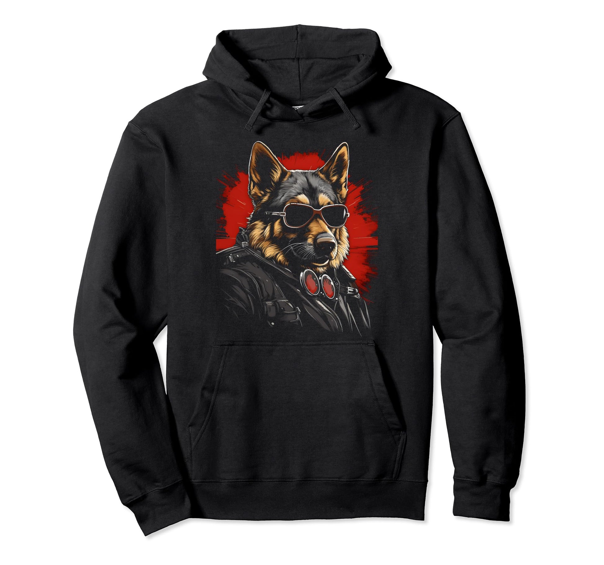Motorcycle Dad Biker Dog German Hoodie - Aesthetic Graphic Men Women - T-Shirt, Sweatshirt, Hoodie