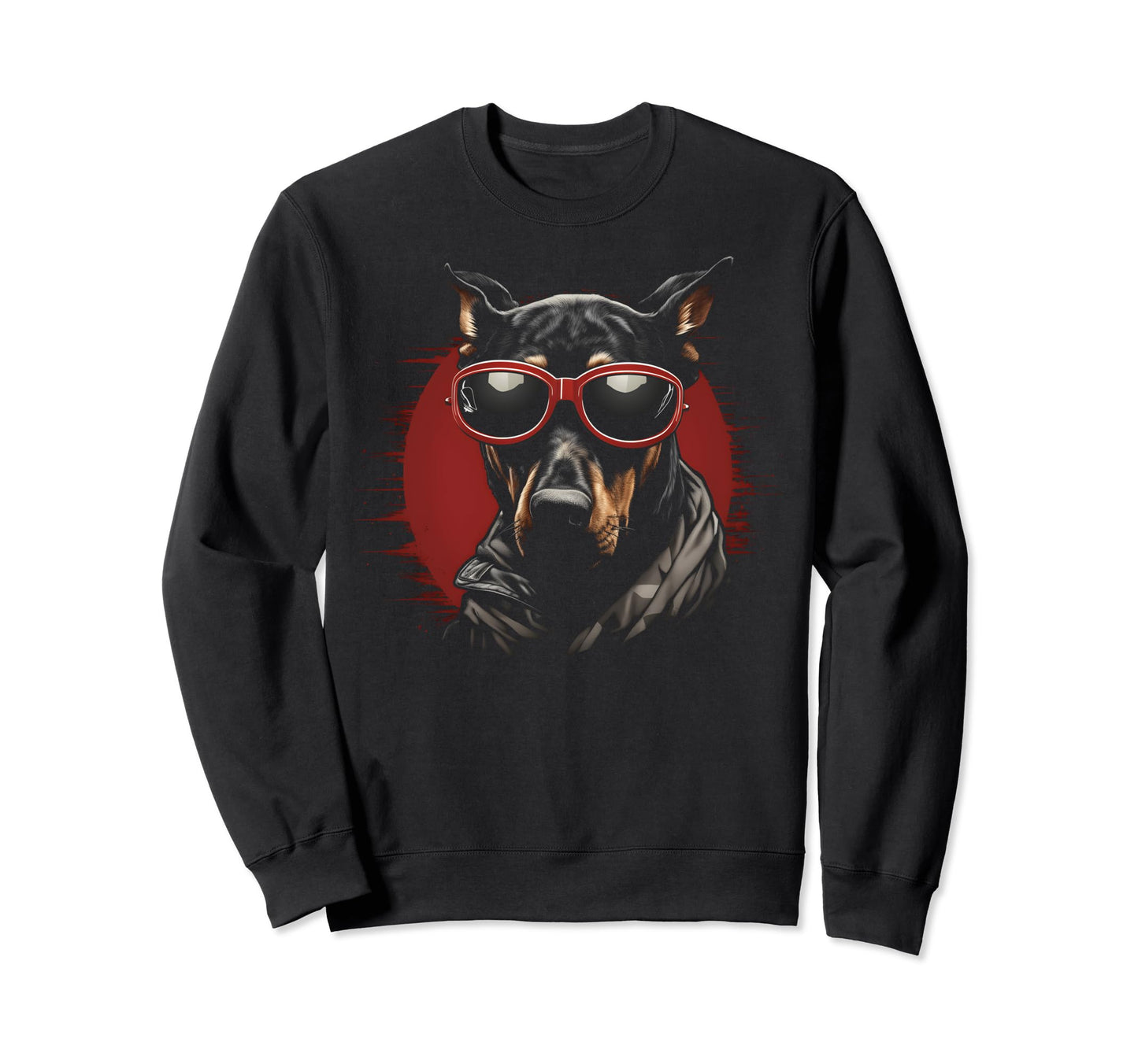 Motorcycle Dad Biker Dog Funny Doberman Sweatshirt - Trendy Graphic Unisex - T-Shirt, Sweatshirt, Hoodie