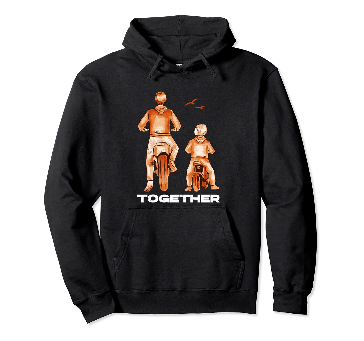 Biker Father And Son Together Hoodie - Graphic Print Unisex - T-Shirt, Sweatshirt, Hoodie