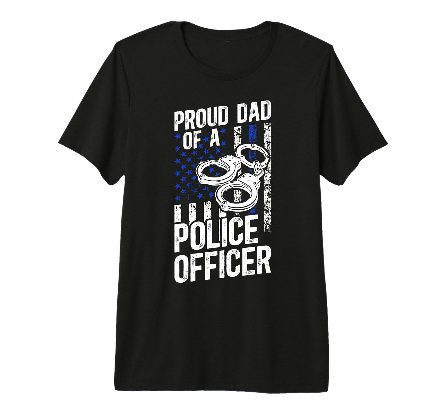 Mens Proud Dad Police Officer Dad T-Shirt - Minimalist Print Men Women - T-Shirt, Sweatshirt, Hoodie