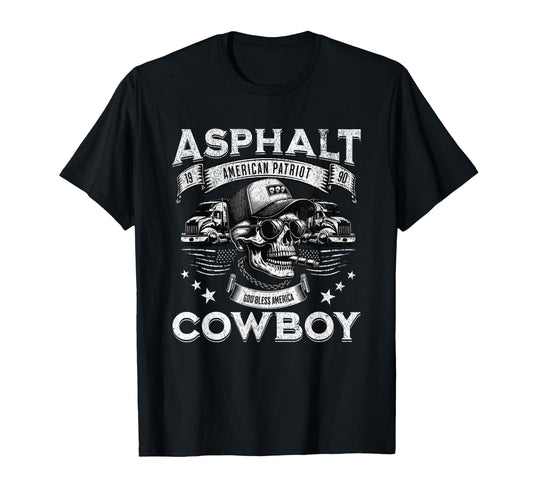 Asphalt Cowboy American Flag Truck T-Shirt - Graphic Print for Adults - T-Shirt, Sweatshirt, Hoodie